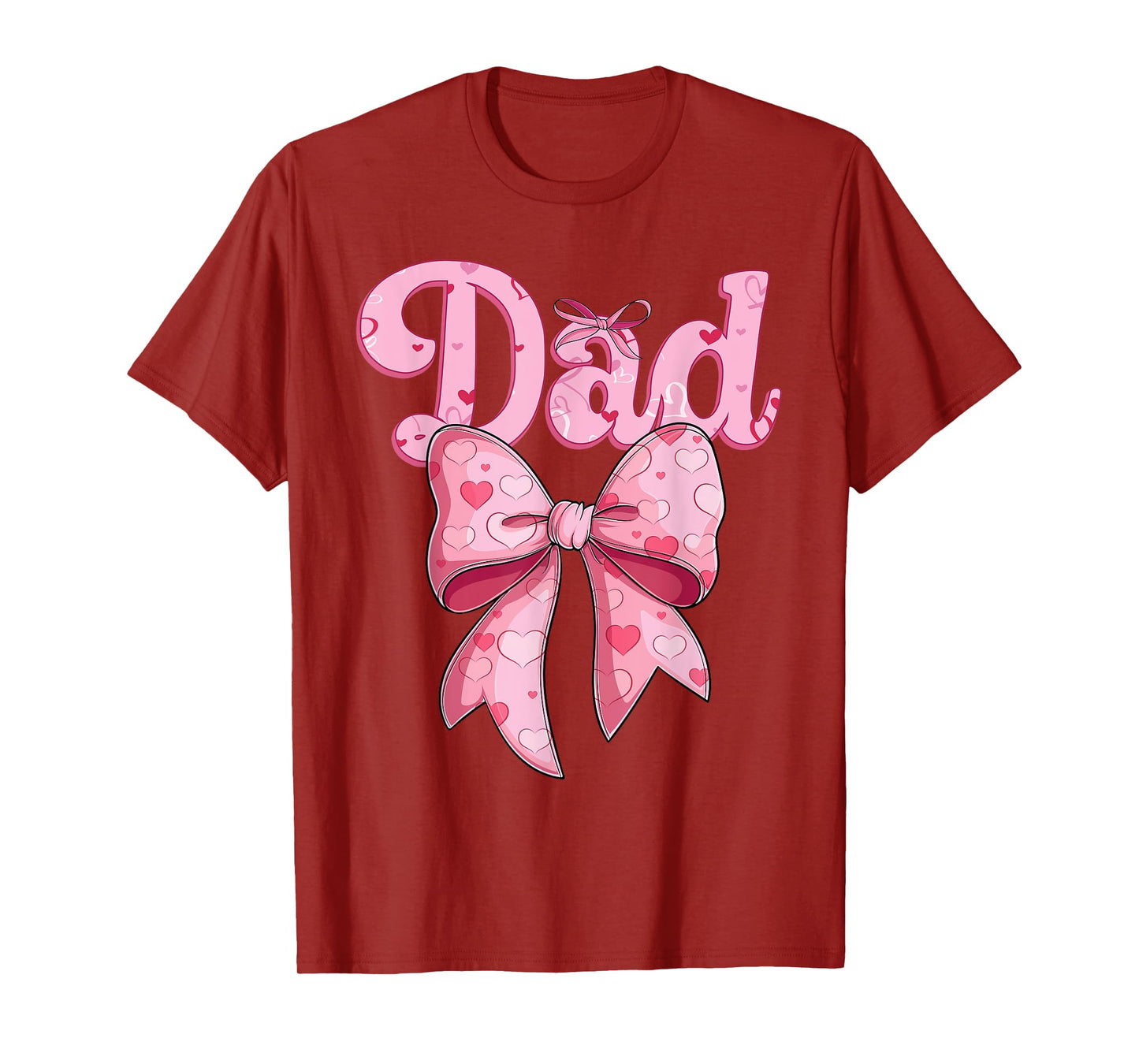 coquette bow family matching Groovy pink Dad T-Shirt