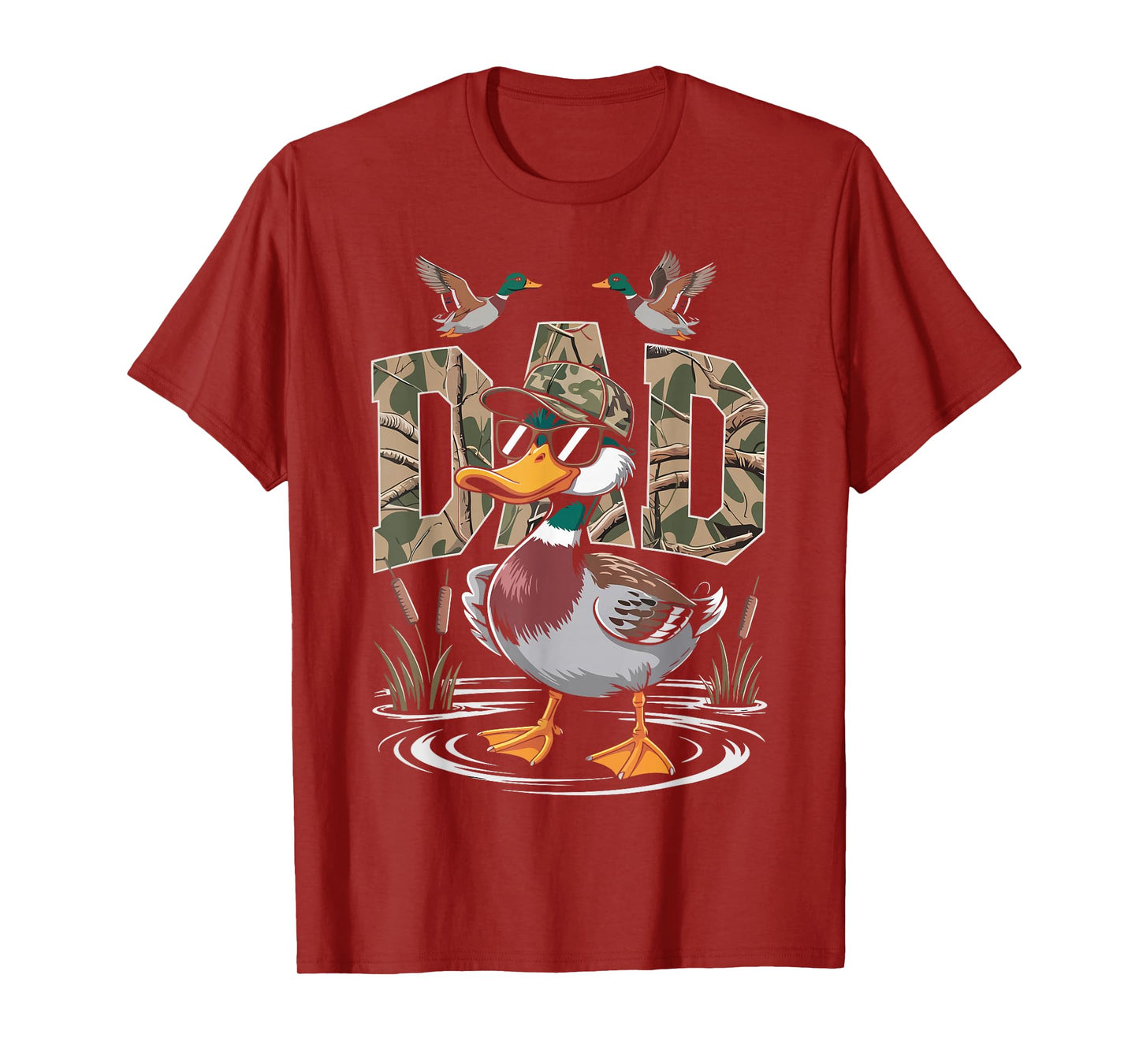 Dad Duck Hunting Mallard Camouflage Duck Hunter Father's Day T-Shirt