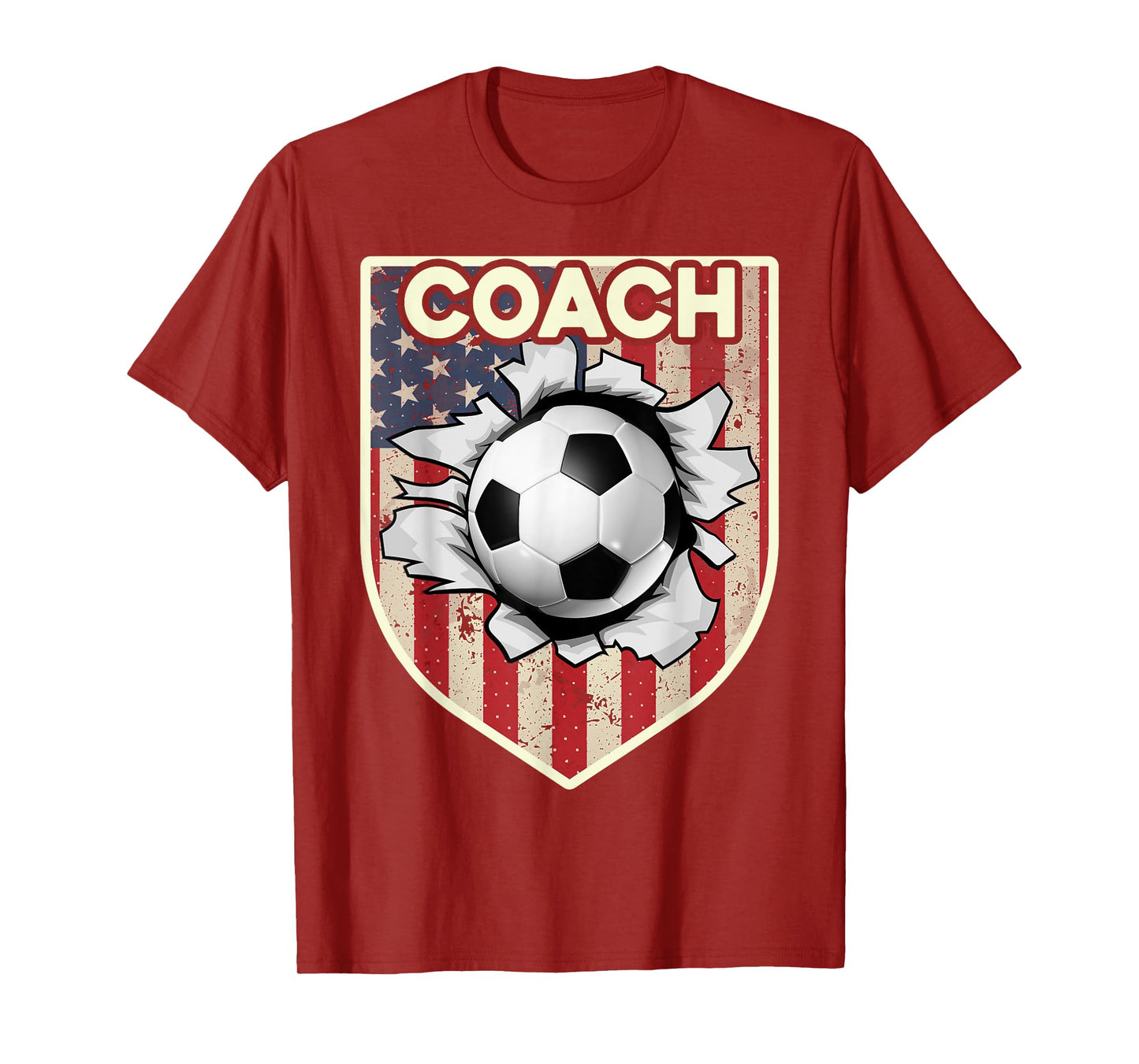 USA Flag Soccer Coach Funny Soccer Trainer American Outfit T-Shirt