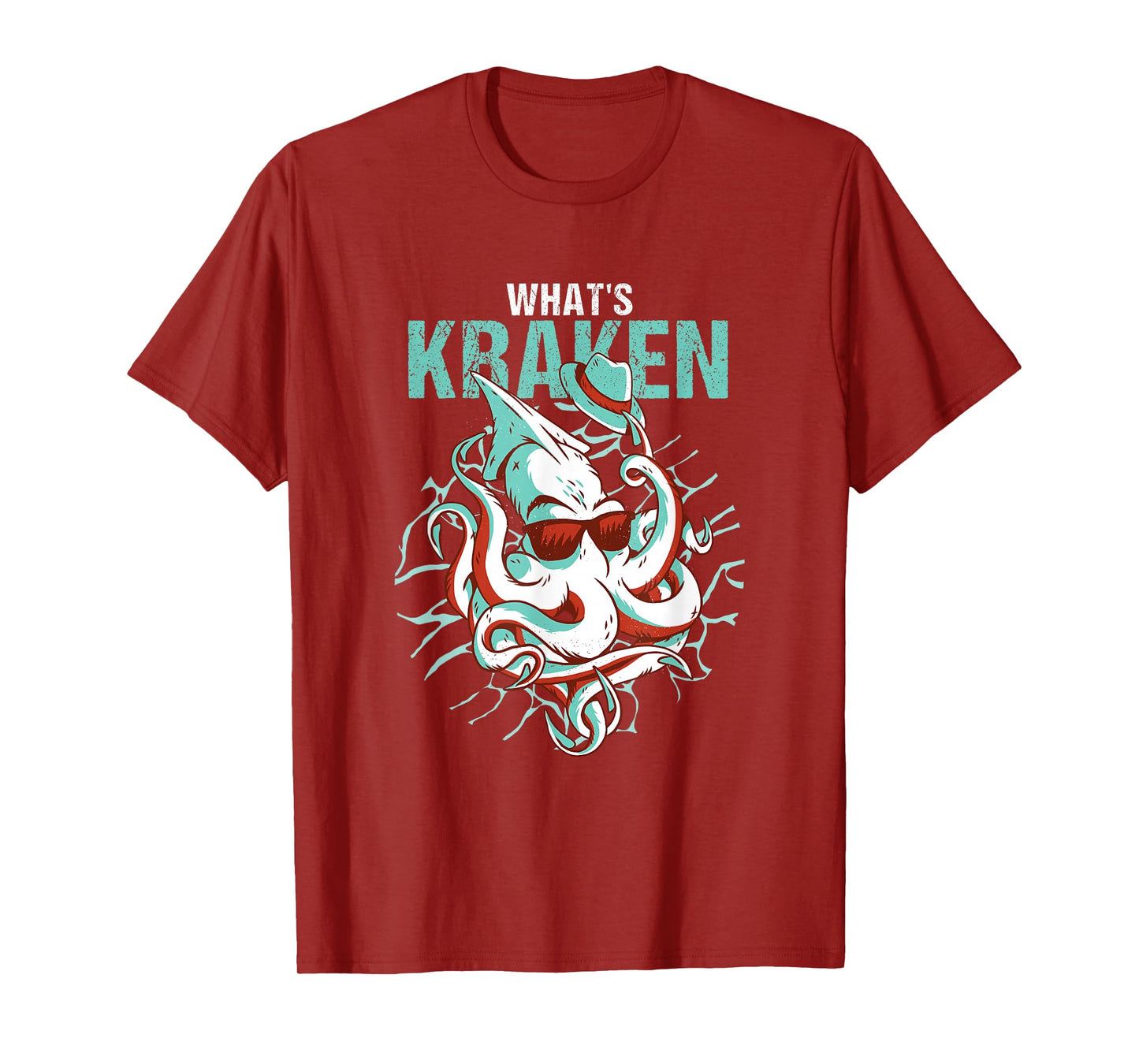 Kraken Ocean Monster Diver Surfer Beach Lover What's Kraken T-Shirt