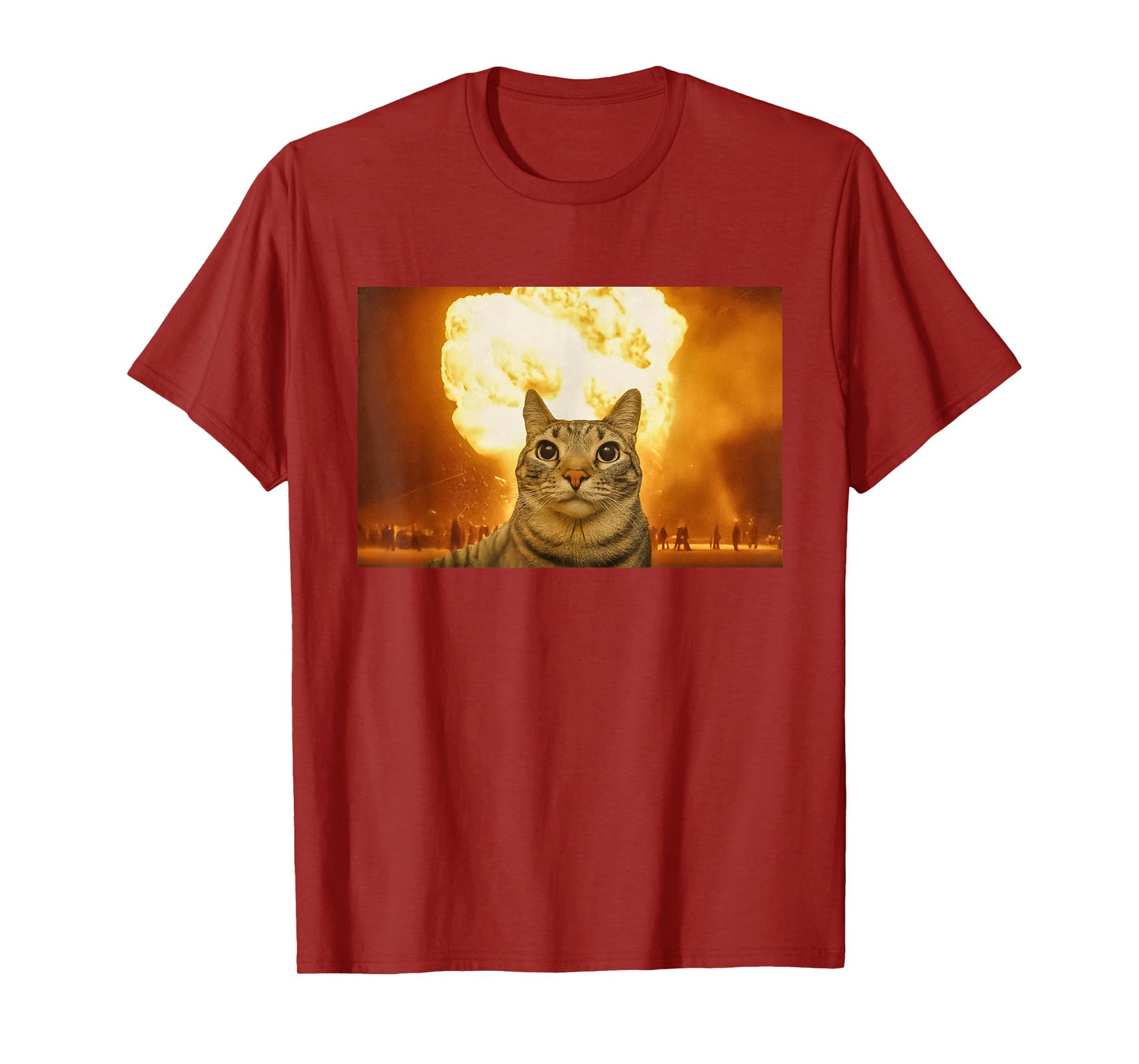 Funny Cat Explosion Meme Brain Rot Men Women Humor T-Shirt