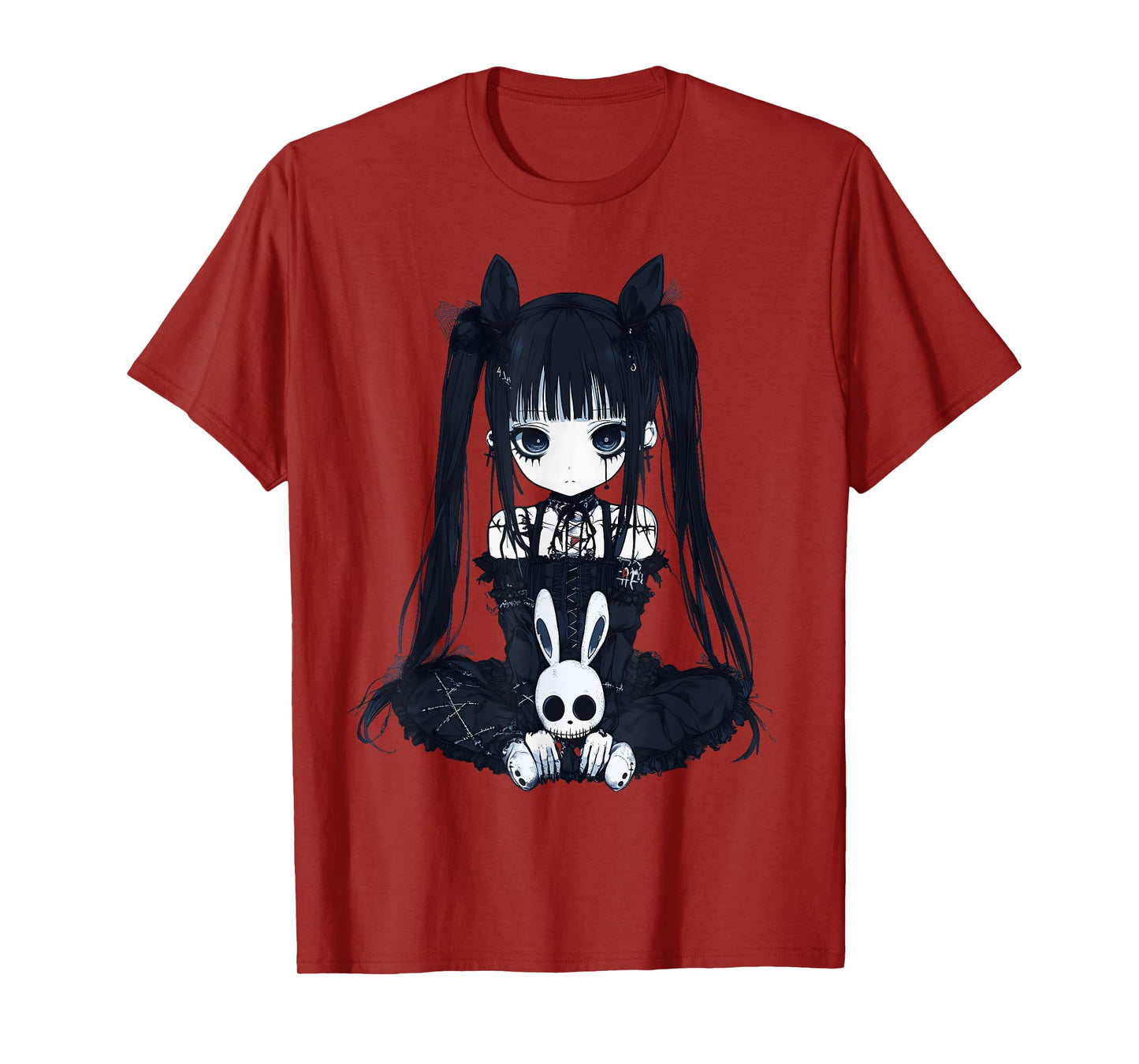Anime Girl Goth Bunny Grunge Gothic Cute E-Girl Outfit T-Shirt