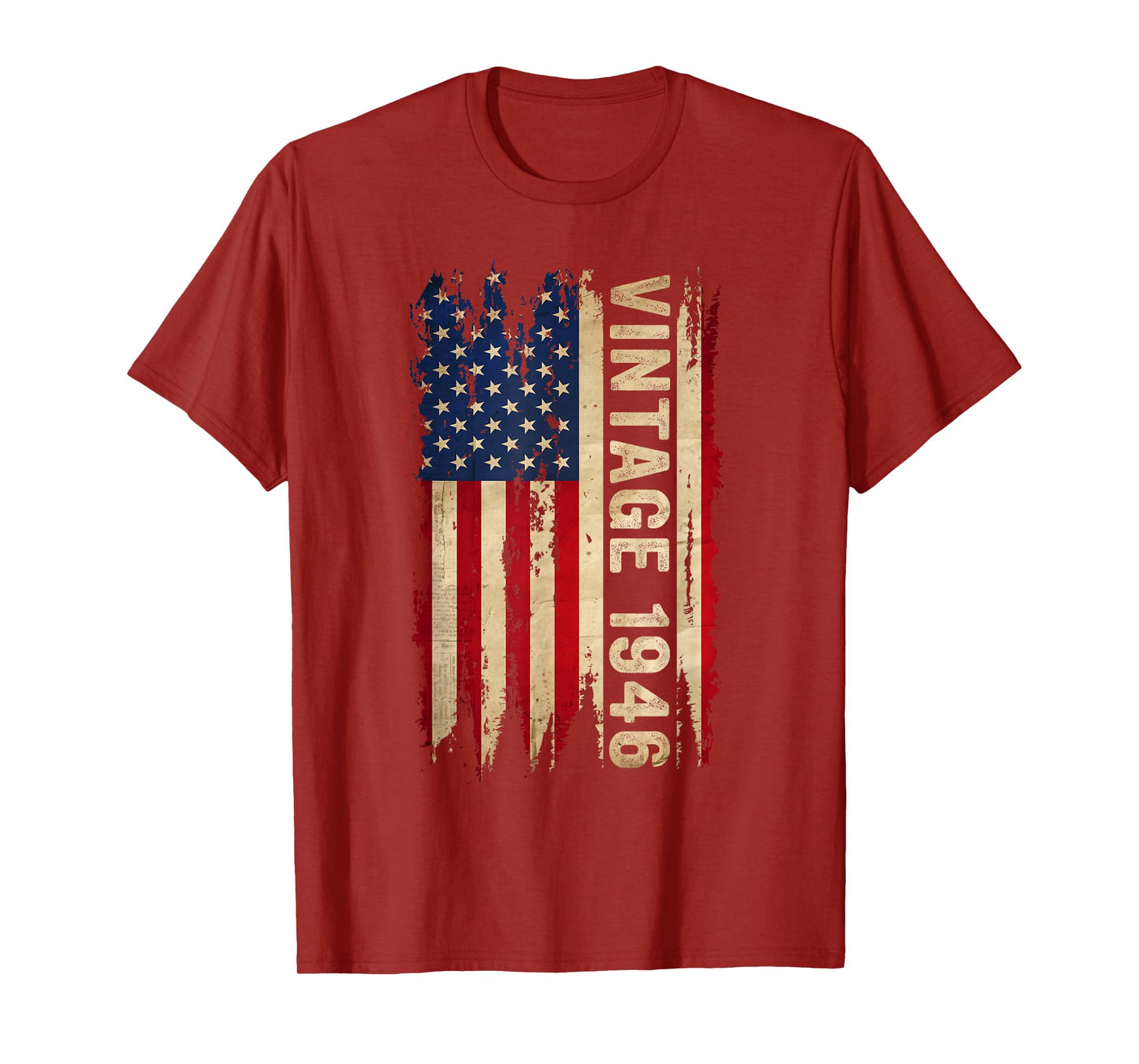 Vintage Made In 1946 American Flag 80th Birthday 80 Year Old T-Shirt