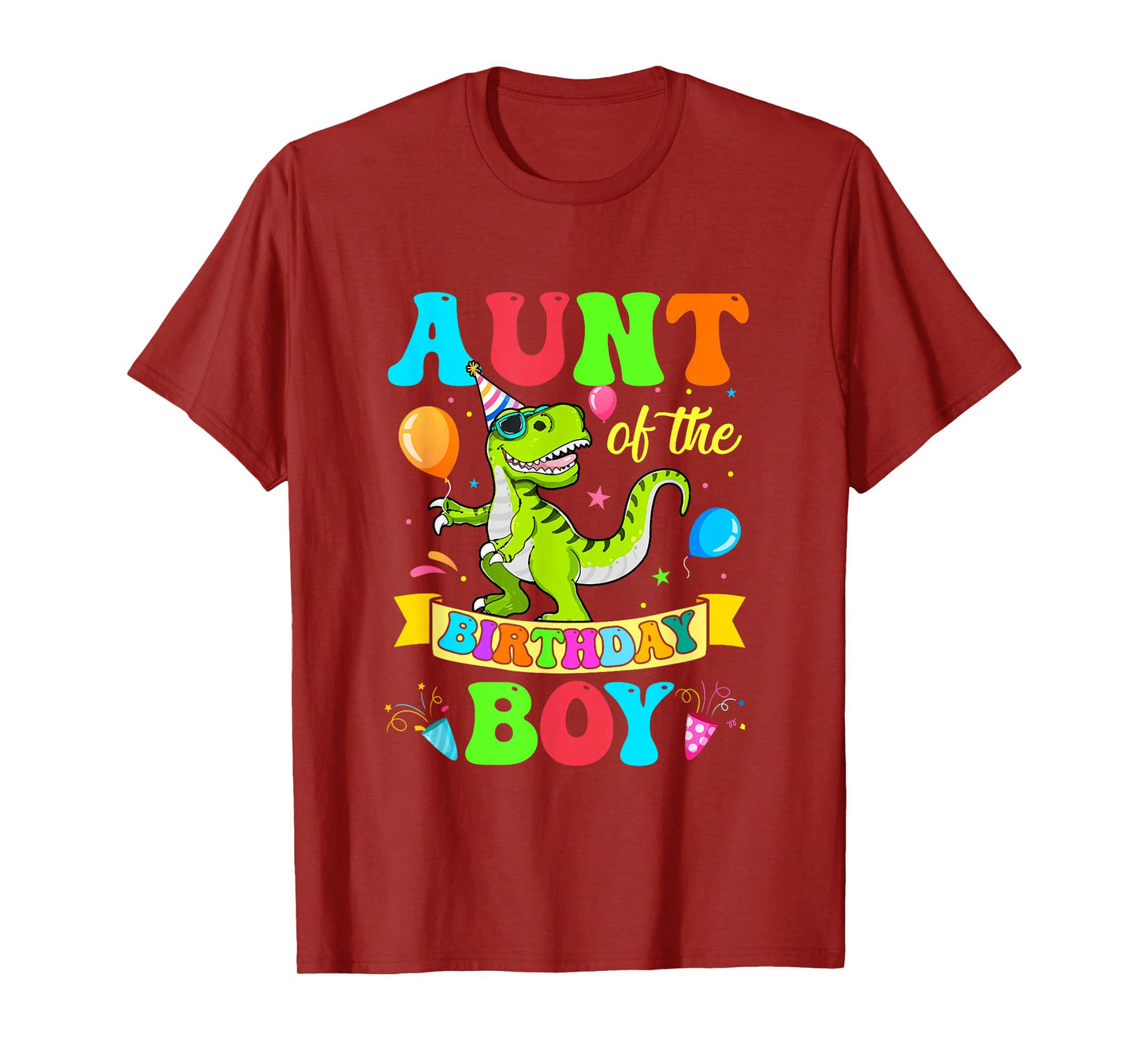 Love Family Matching Aunt Of The Birthday Boy T-Rex Dinosaur Birthday Party T-Shirt