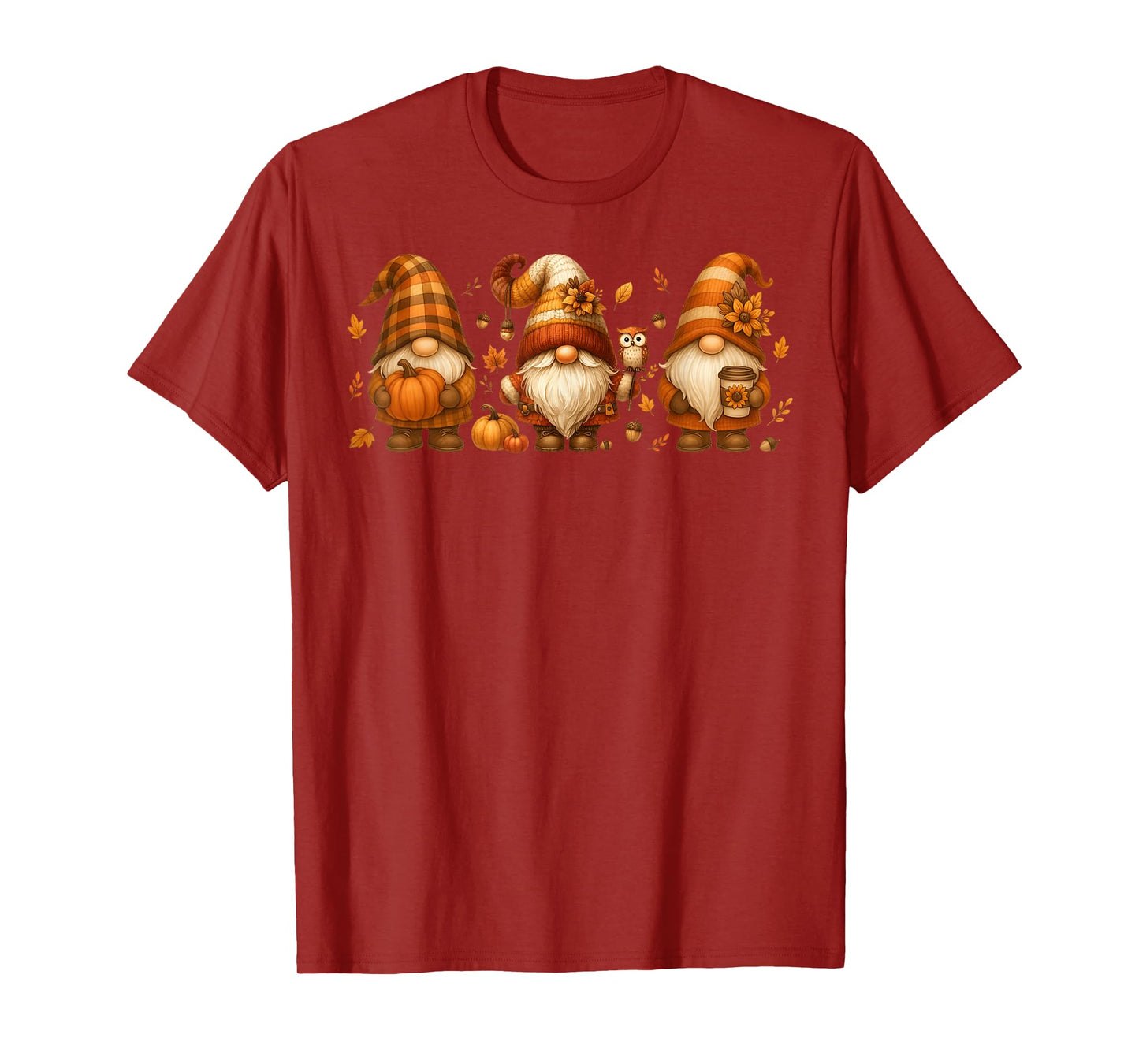 Happy Fall Thanksgiving Gnome Pumpkin Autumn Men Women Kid T-Shirt