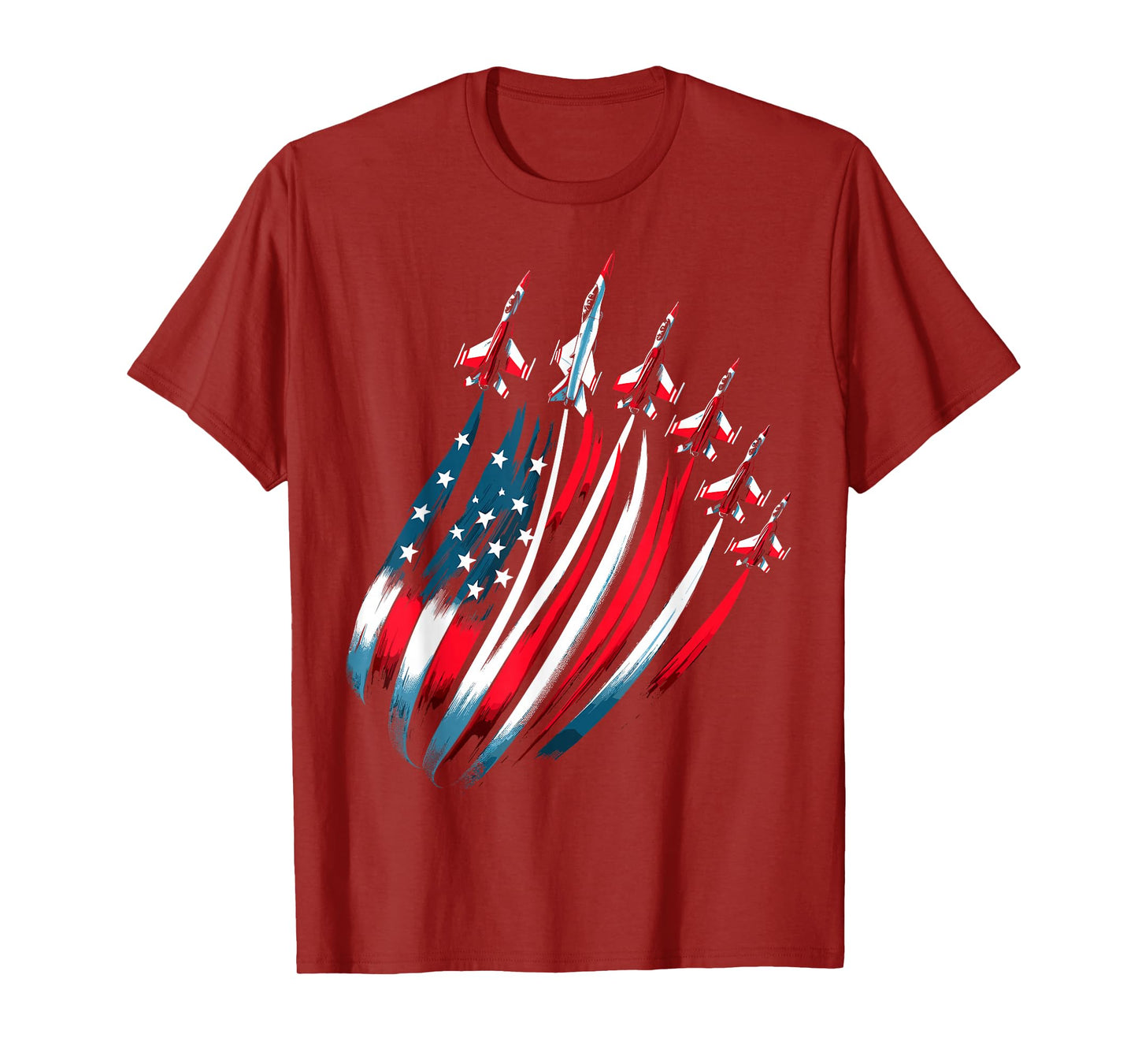 Patriotic USA Flag Fighter Jets Boys 4th of July T-Shirt