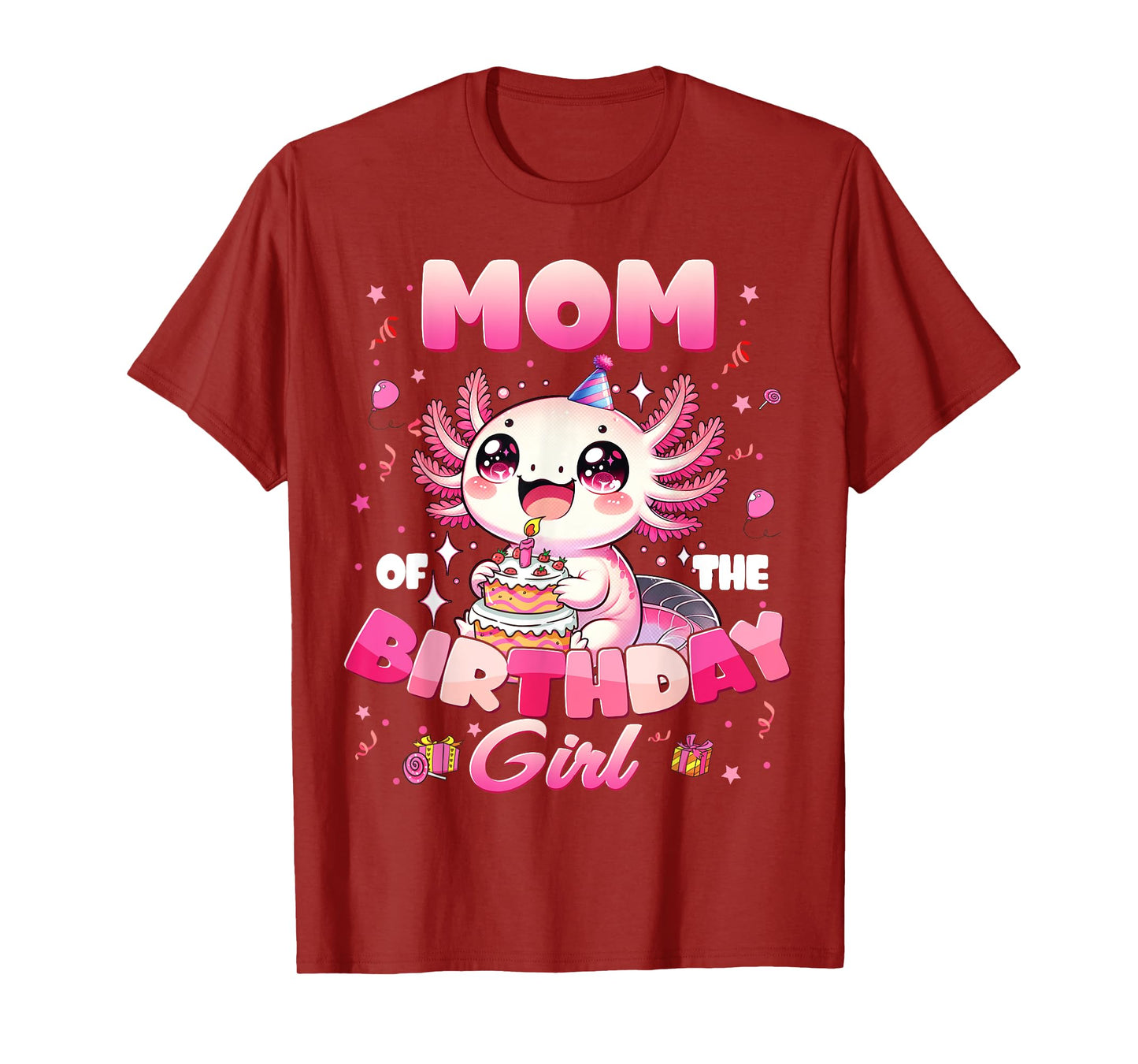 Mom And Dad Of The Birthday Axolotl Family Matching Party T-Shirt