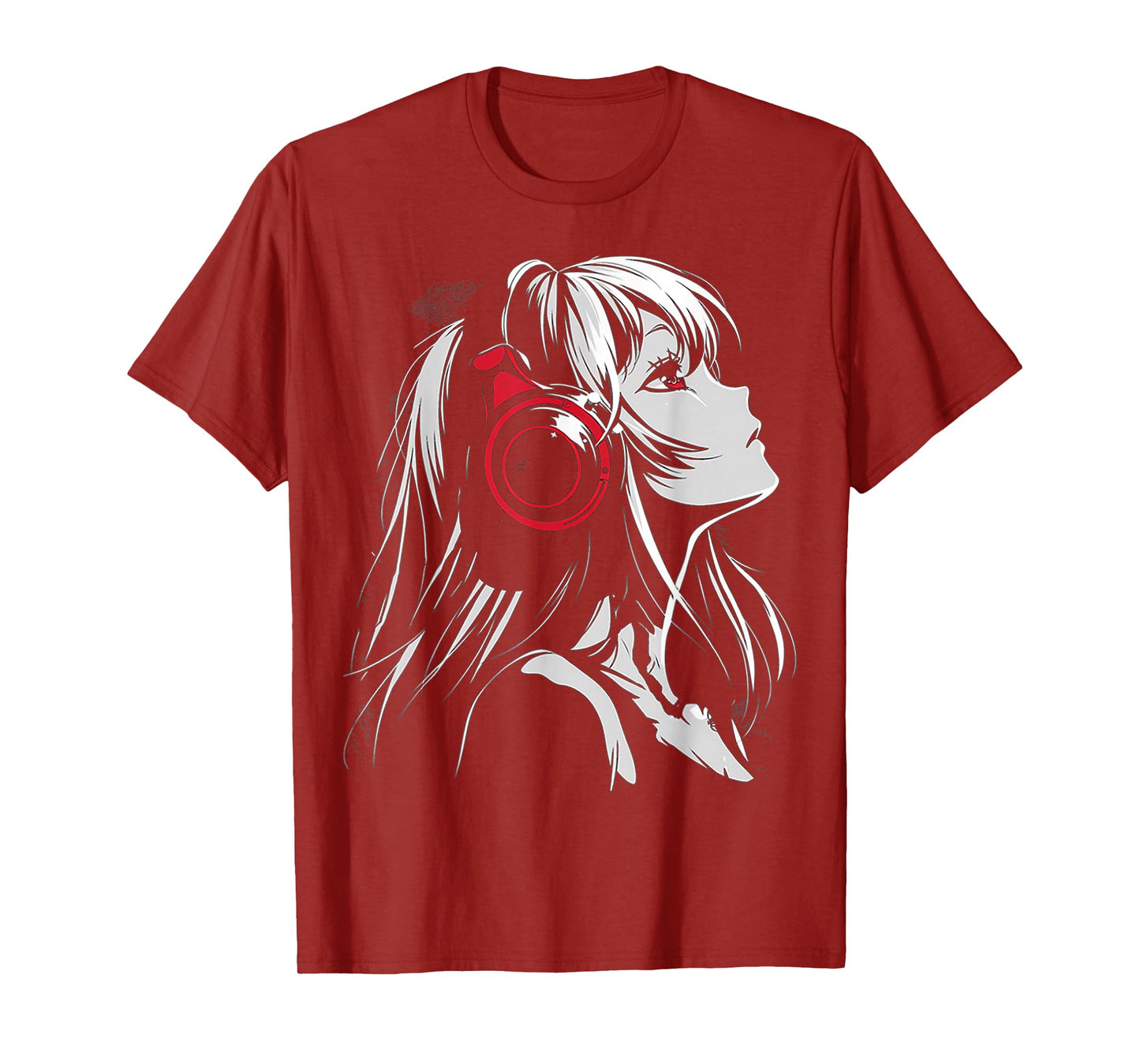 Anime Manga Motif Headphone Artwork Anime T-Shirt