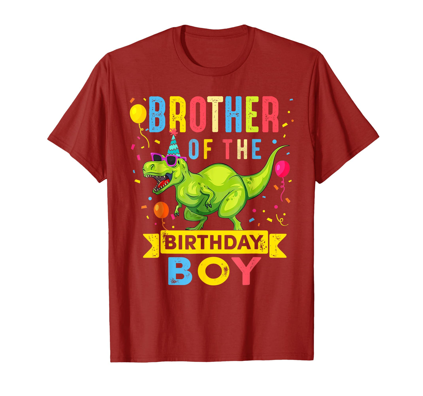 Brother of The Birthday Boy T-Rex Dinosaur Birthday Party T-Shirt
