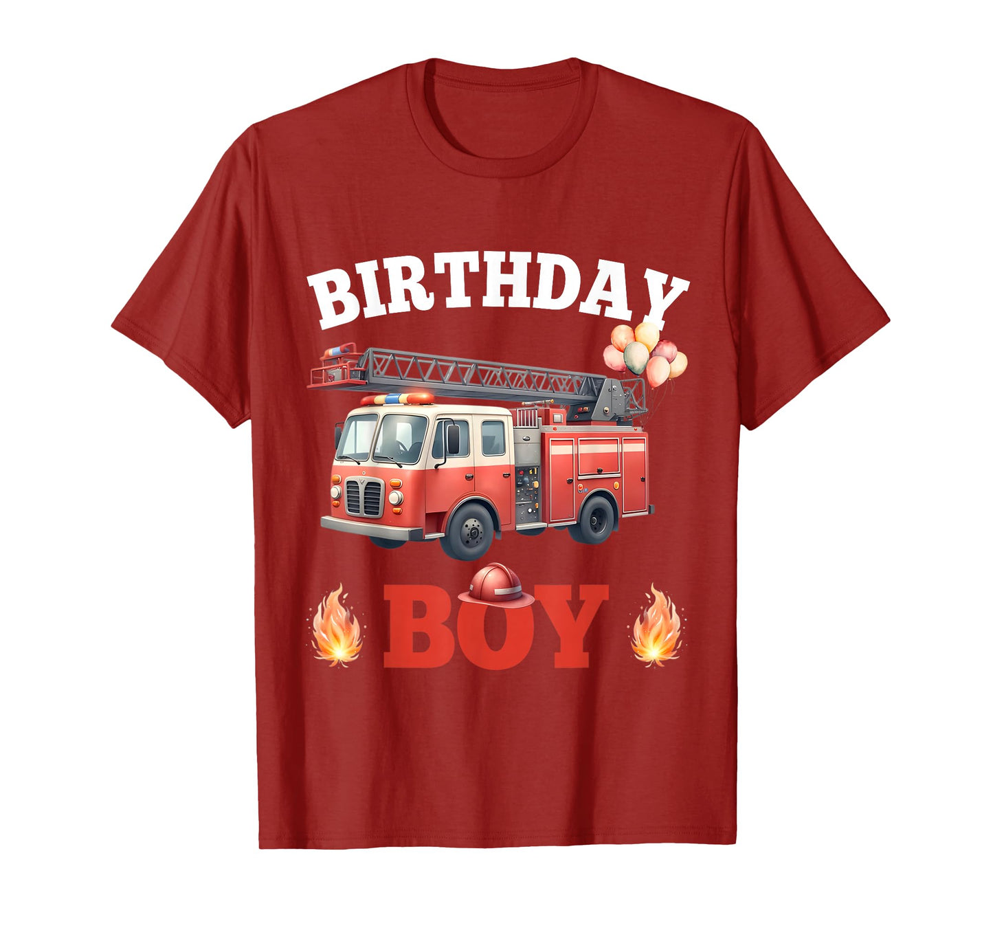 Funny It's My Birthday Boy Fire Truck Firefighter Family T-Shirt