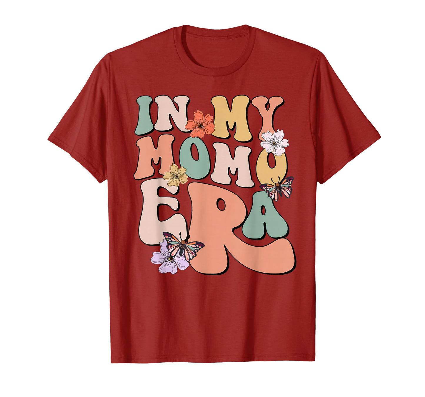 Retro Groovy In My Momo Era Butterfly Mother's Day T-Shirt
