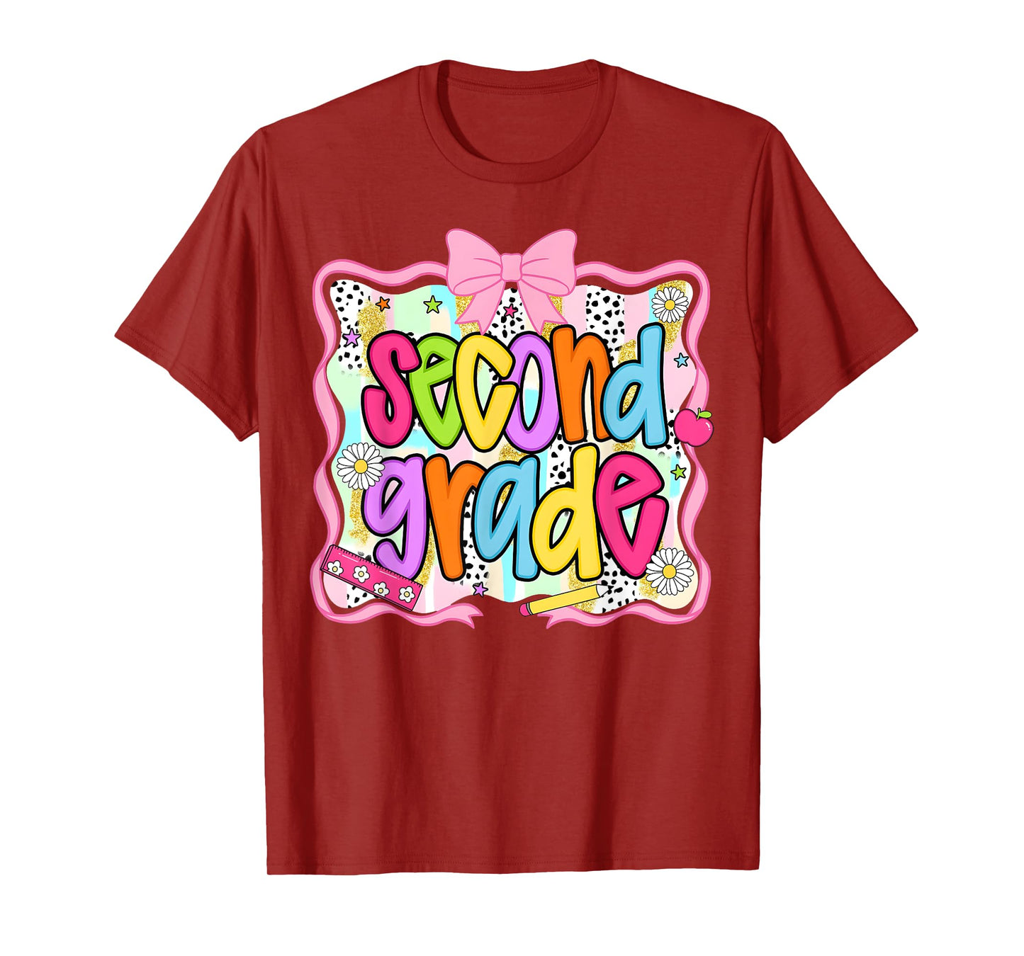 Second Grade Coquette Bow First Day Back To School T-Shirt