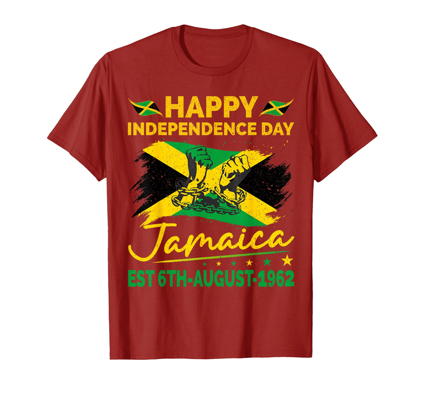 Happy Independence Day Jamaica 1962 Jamaican Men Women T-Shirt