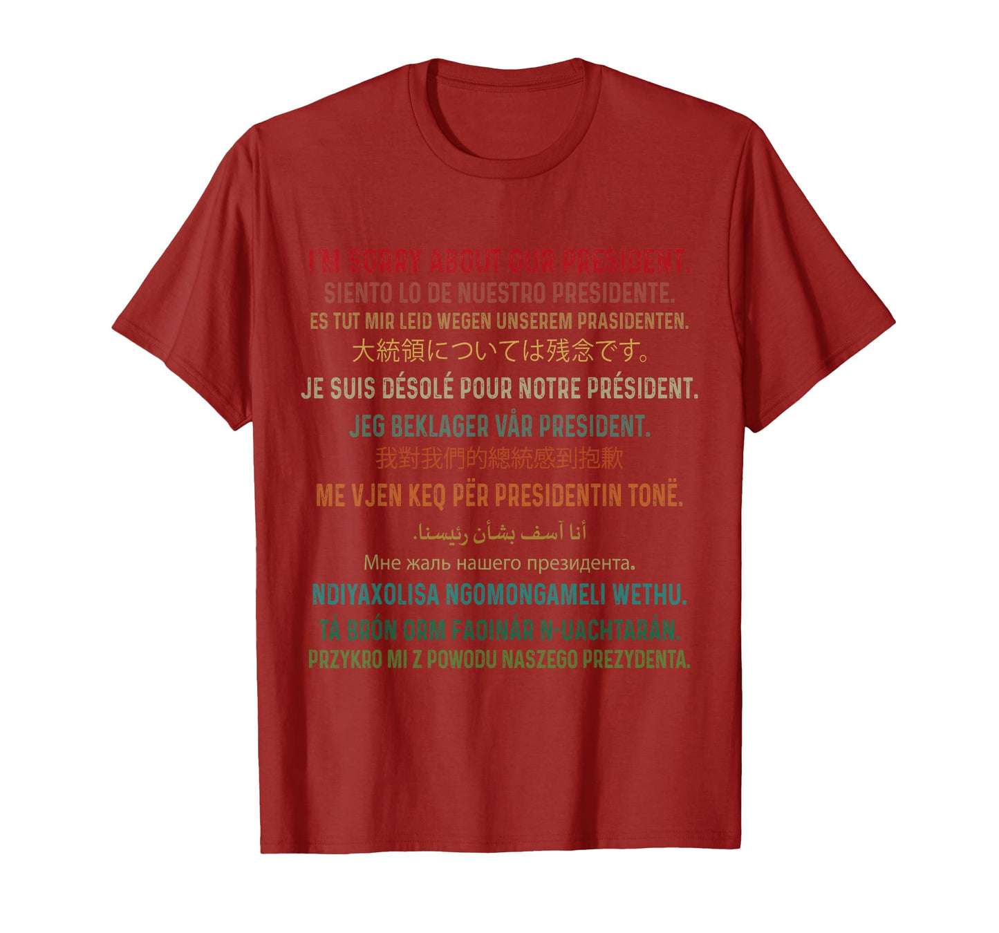 Funny I'm Sorry About Our President Retro Political Travel T-Shirt