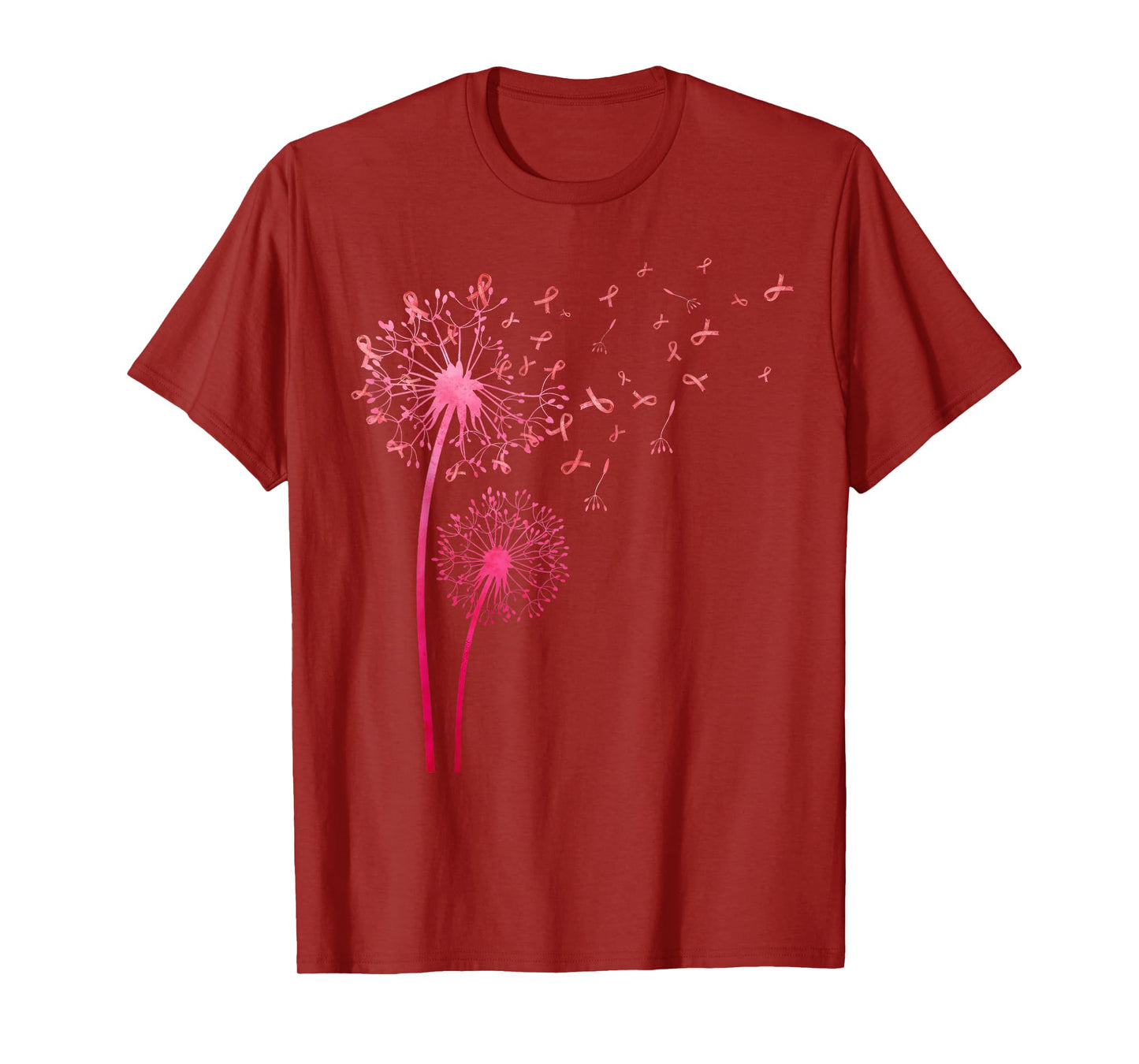 Pink Dandelion Breast Cancer Awareness Ribbon Support Squad T-Shirt