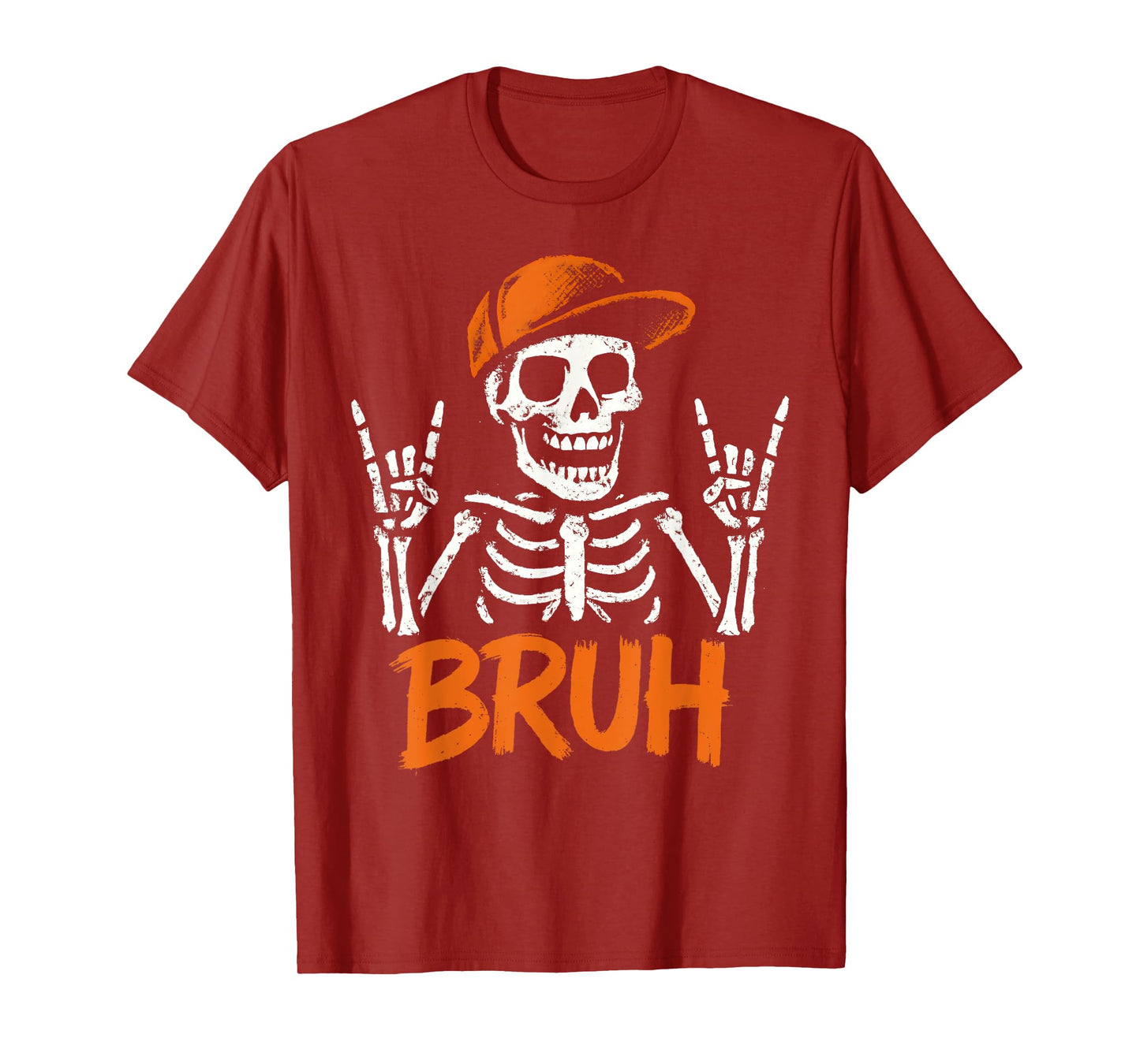 Bruh Punk Rock Skeleton Cool Rocker Halloween Men Boys Kids T-Shirt