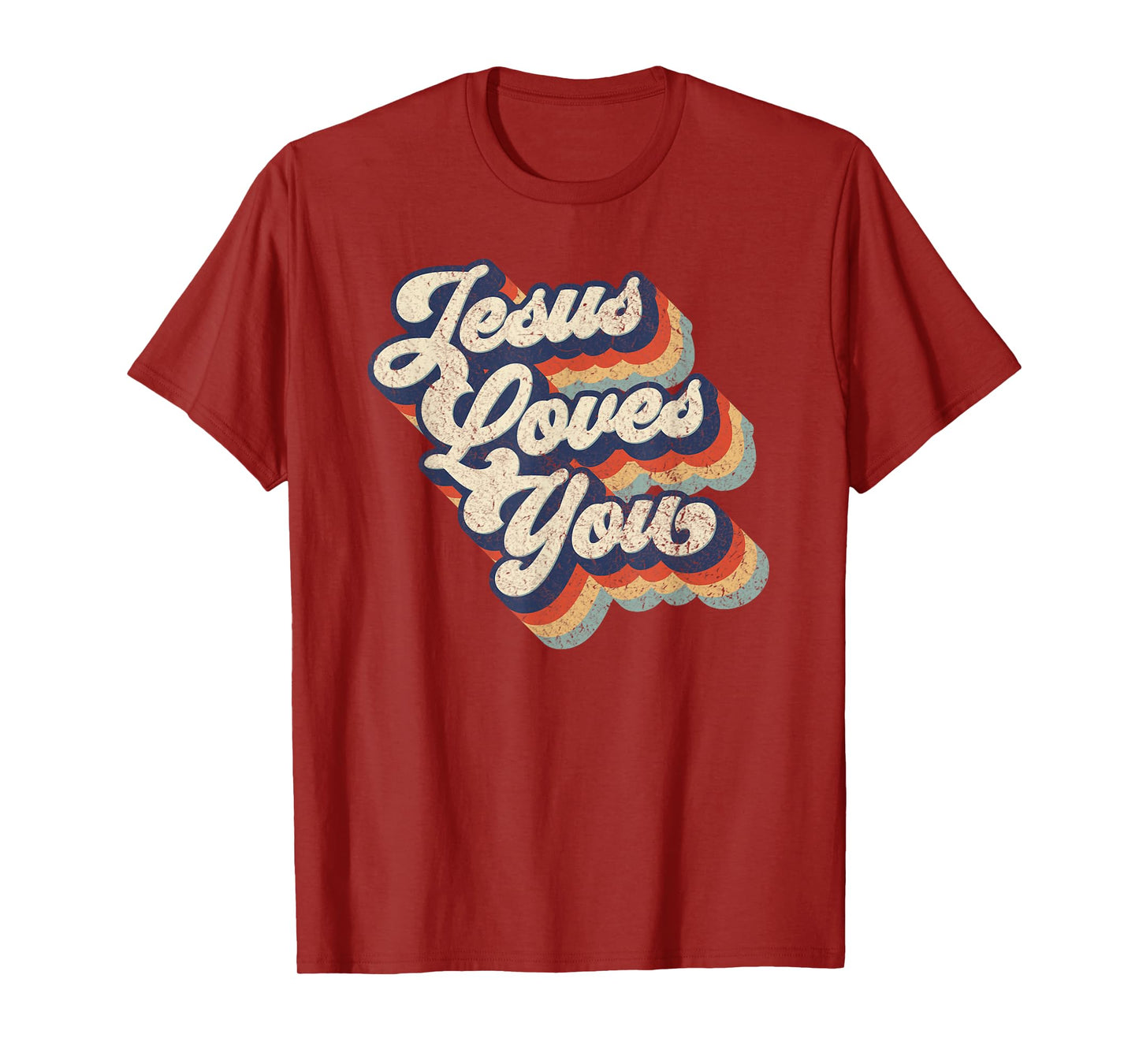 Jesus Loves You Retro Vintage Style Graphic Design Womens T-Shirt