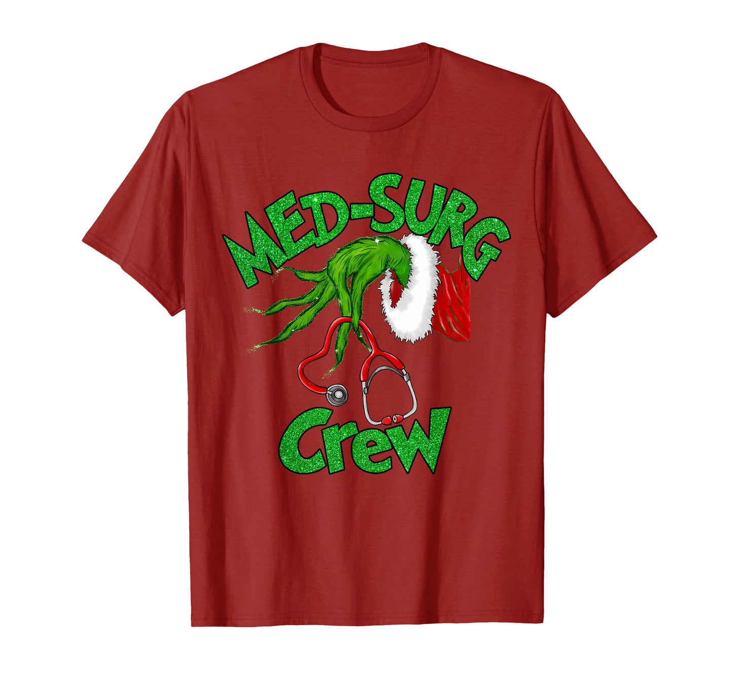 Retro Med-surg Crew Nurse Stethoscope Christmas Xmas Nursing T-Shirt