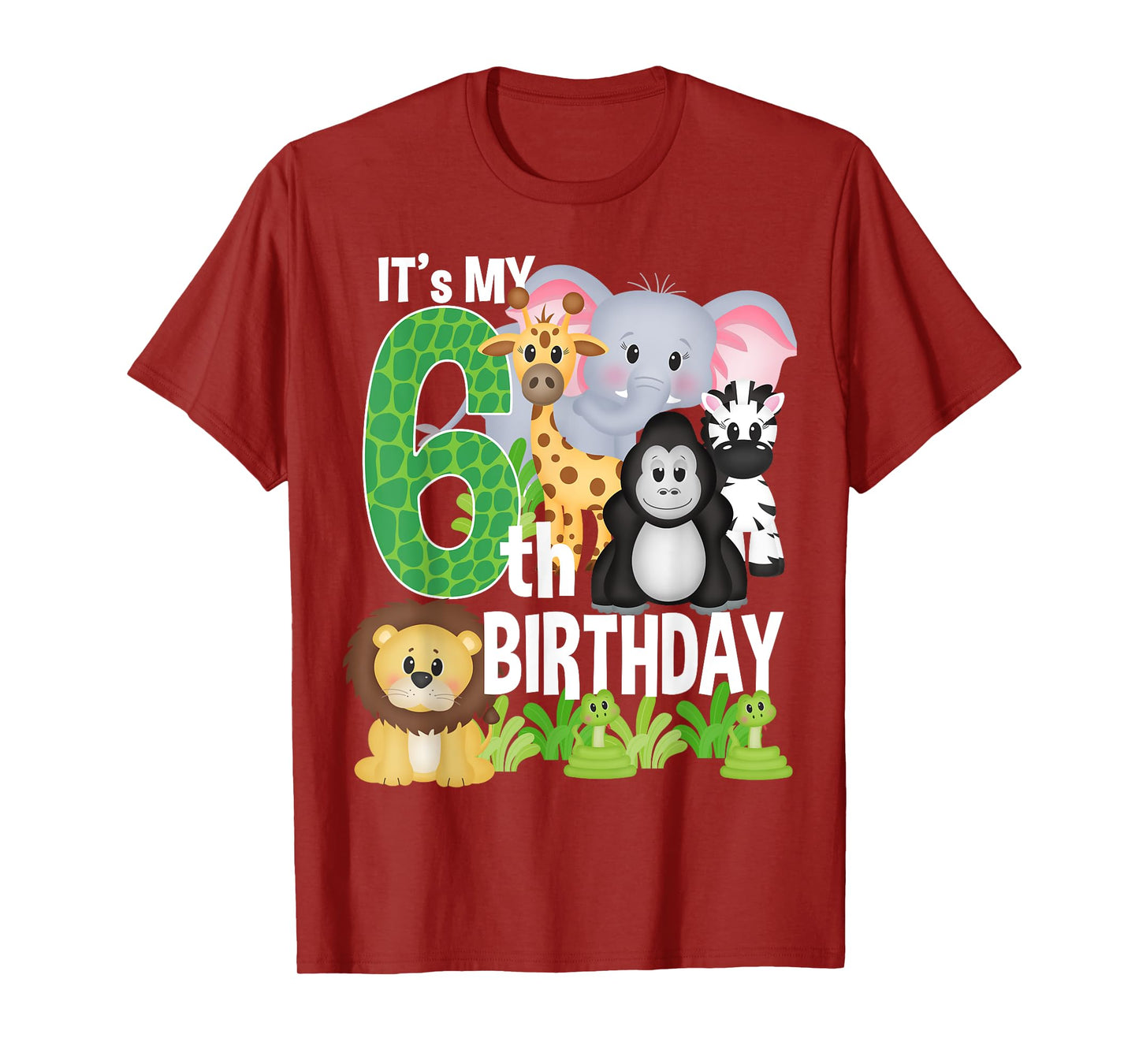 It's My 6th Birthday Party Jungle Safari Zoo Theme Bday T-Shirt