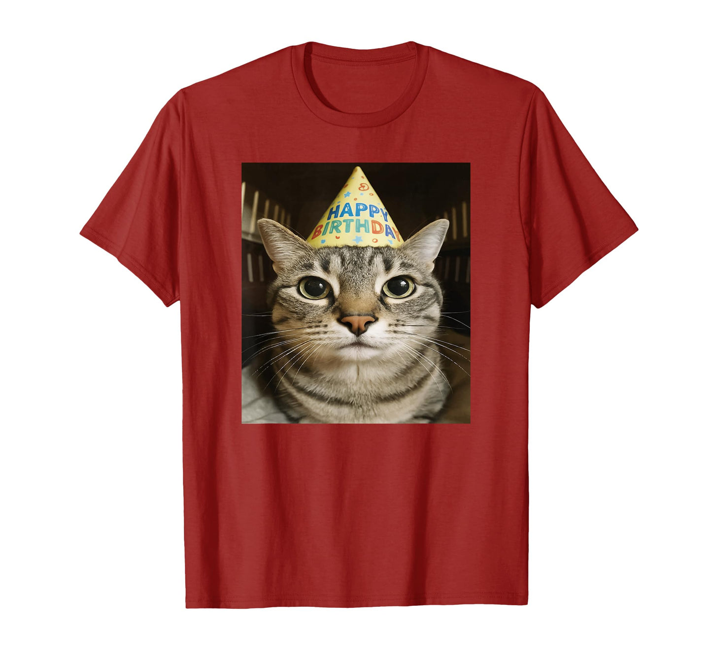 Funny Staring Meme Cat Birthday Greeting Adults, Boys, Girls T-Shirt