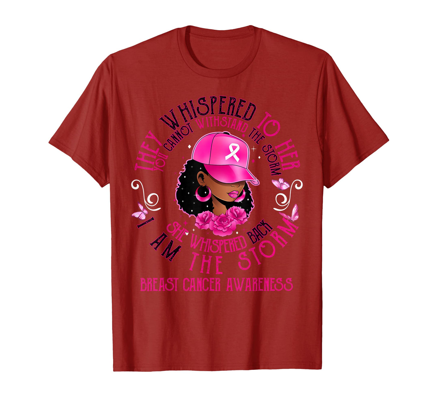 I'm The Storm Black Women Breast Cancer Survivor Pink Ribbon T-Shirt