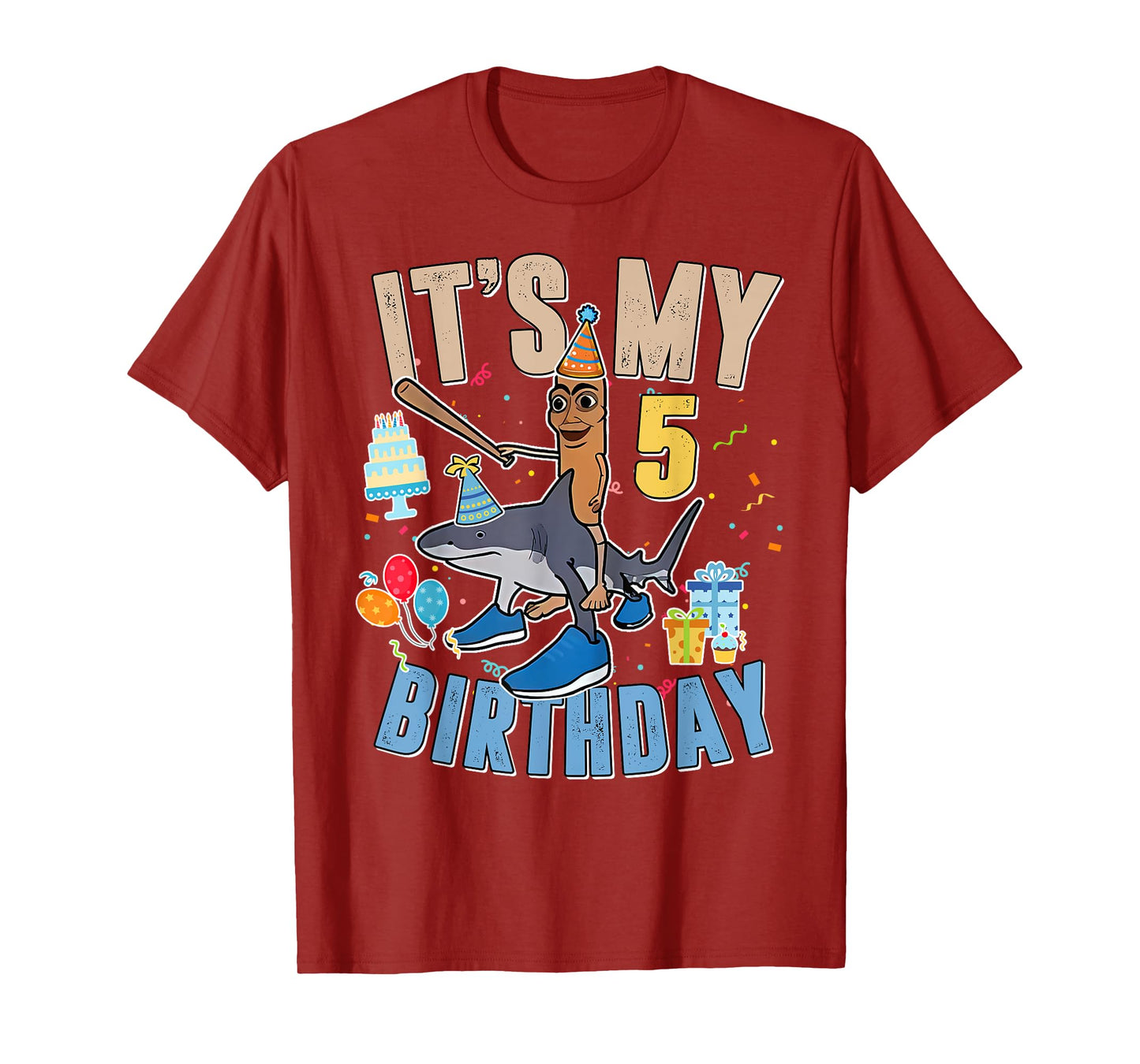 It's My 5th Birthday Tung Tung Tung Sahur Tralalero Tralala T-Shirt