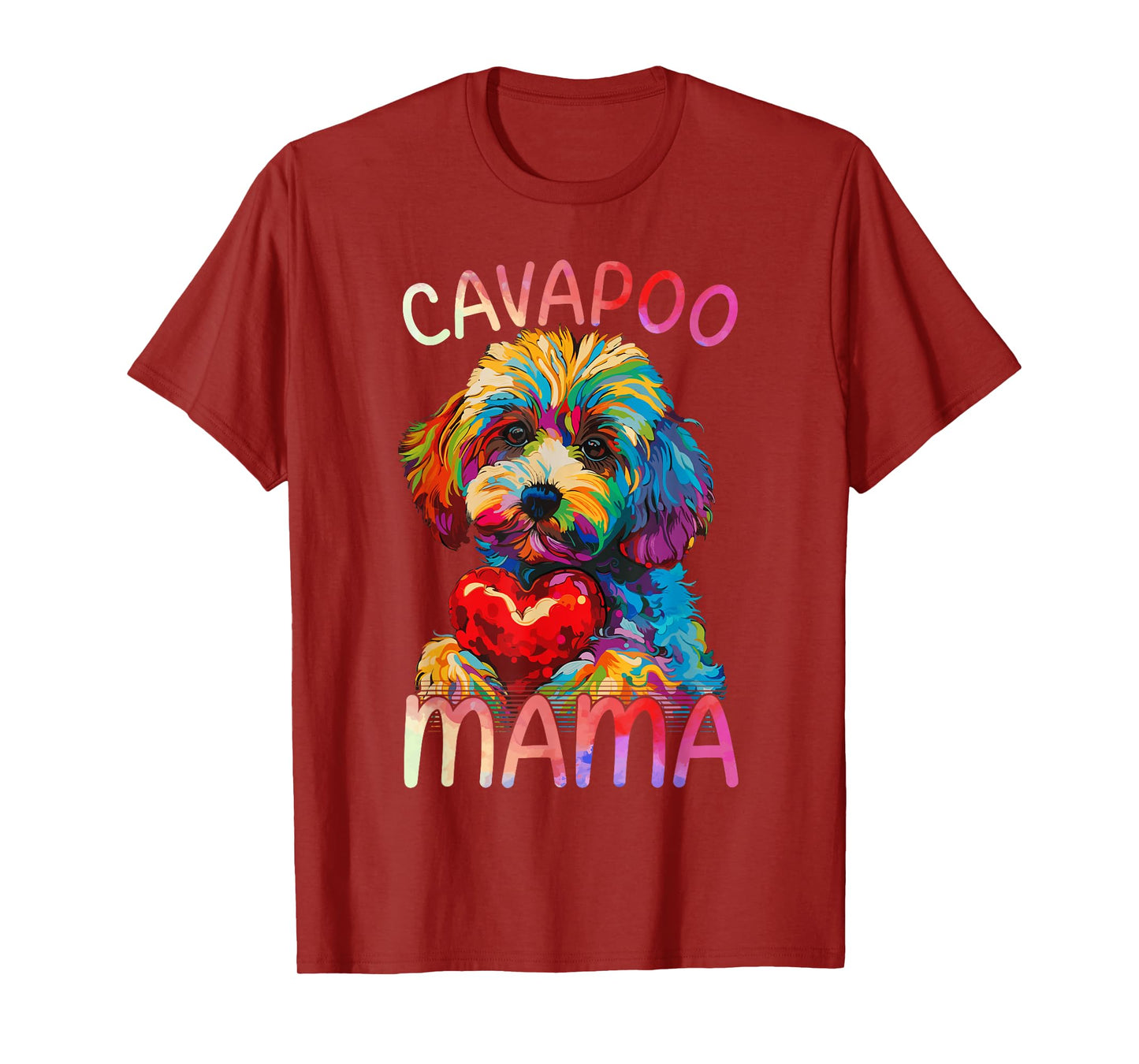 Cavapoo Lover Mama Heart Pop Art Womens Cavapoo Mom T-Shirt