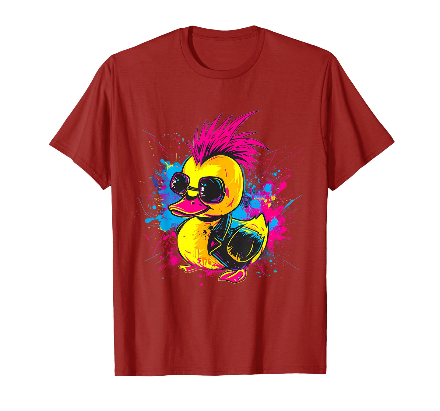 Rubber Duck Punk Rock Watercolor Rubber Duckling Duck Lover T-Shirt
