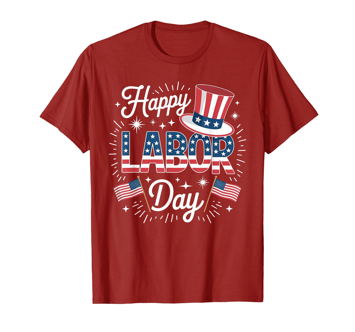 Happy Labor Day Patriotic Union Workers USA Flag Men Women T-Shirt