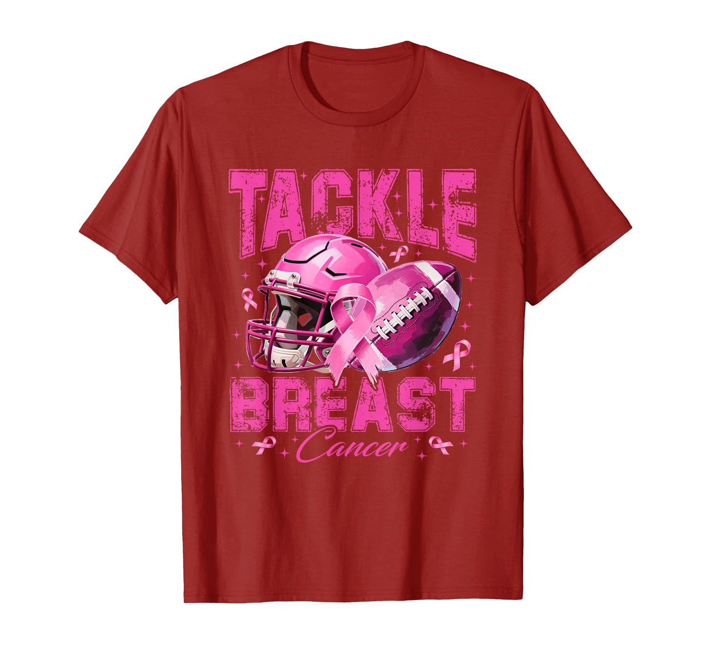 Tackle Breast Cancer Football Pink Breast Cancer Awareness T-Shirt