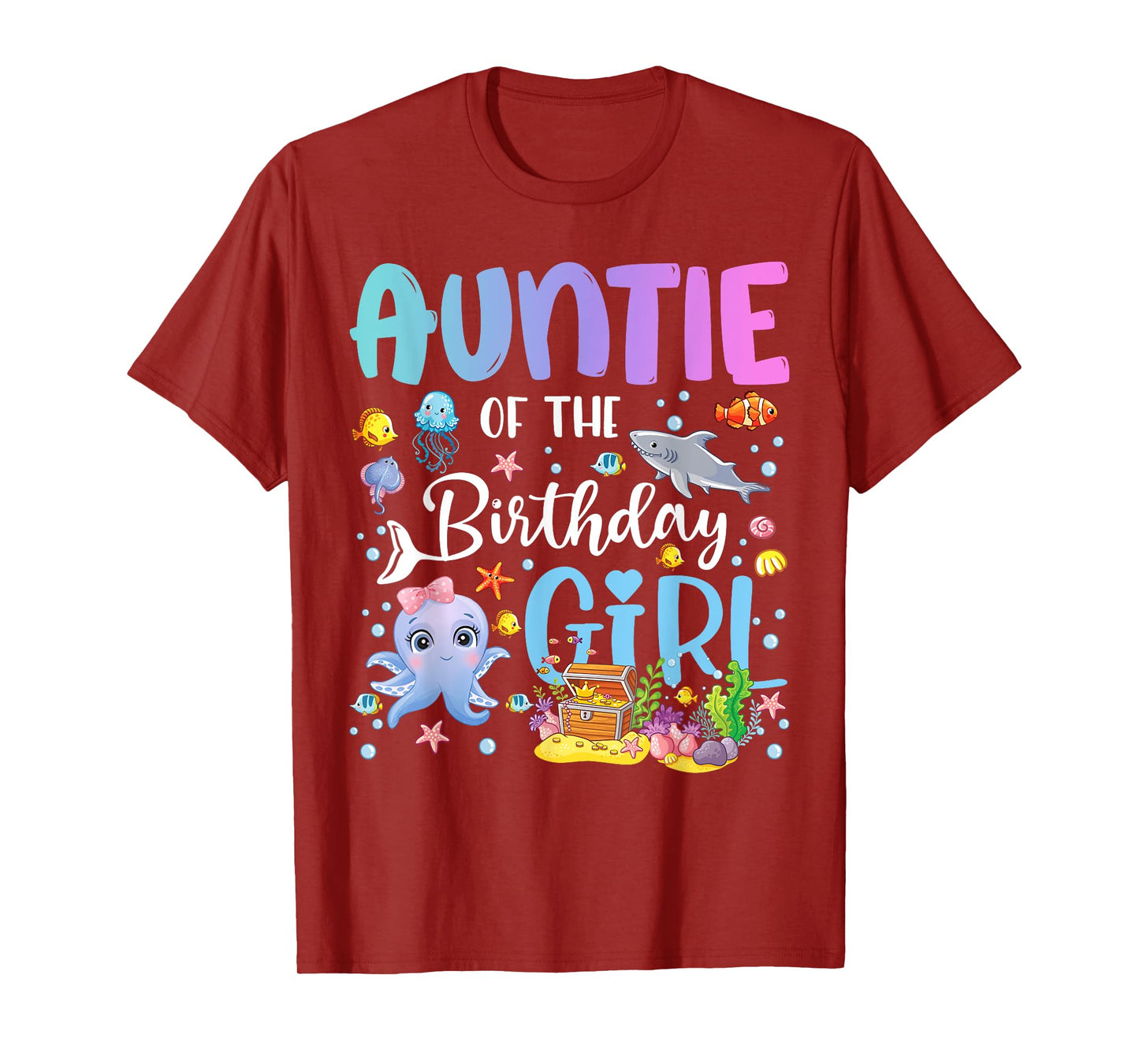 Auntie of The Birthday Girl Sea Fish Ocean Aquarium T-Shirt