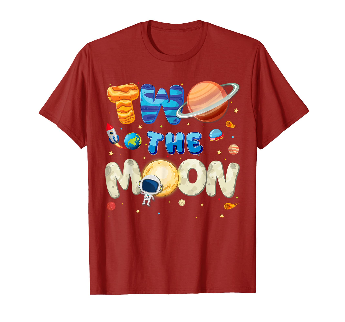 Two The Moon Birthday Boy Space Astronaut 2 2nd Year Old Tee T-Shirt