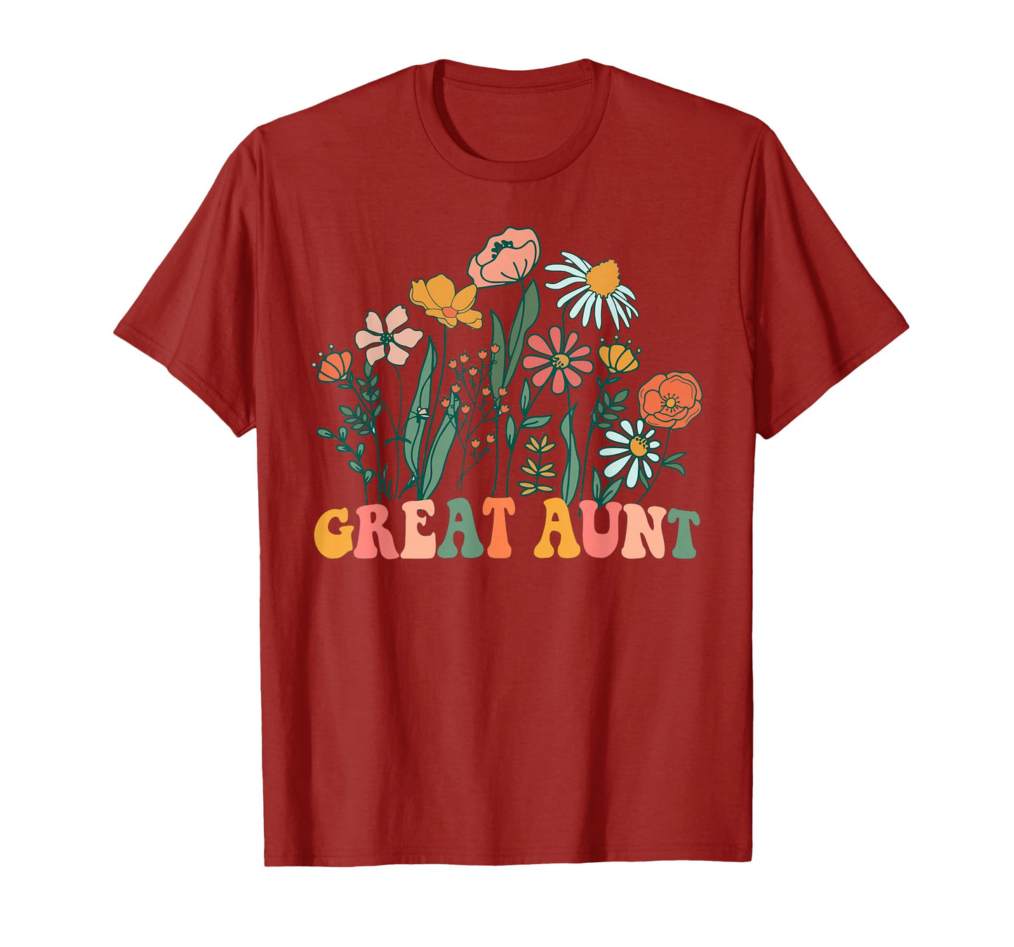 New GREAT AUNT Wildflower First Birthday & Baby Shower T-Shirt