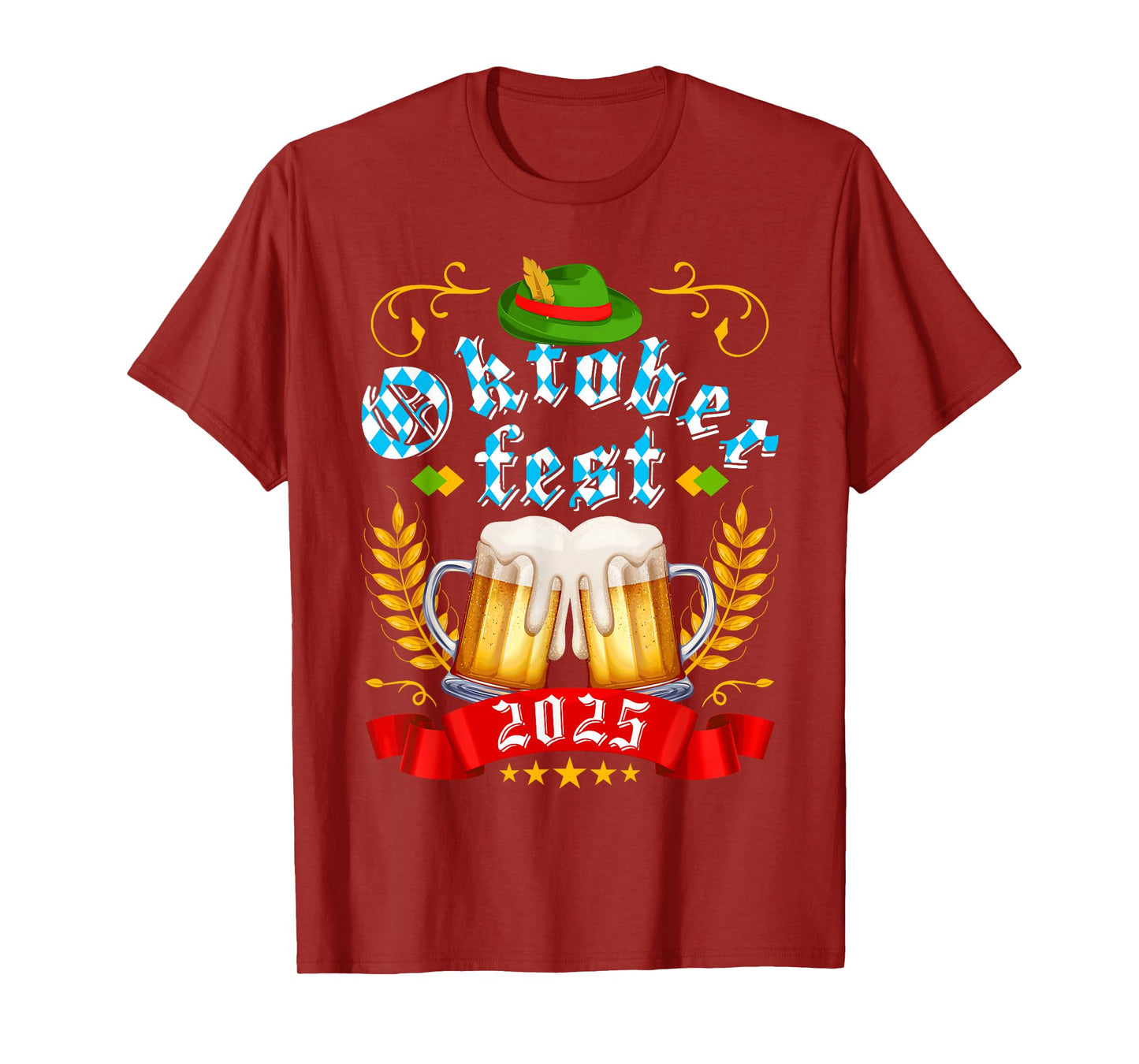 Oktoberfest 2025 Beer Glass Alpine Hat Germany Beer Festival T-Shirt