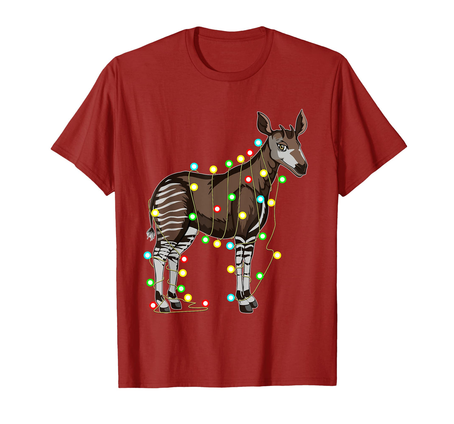 Funny Christmas Okapi Lover T-Shirt by Funny Christmas Okapi Gifts Tizy Apparel - Unisex-Adults and Kids - Black - Short Sleeve - Size Small