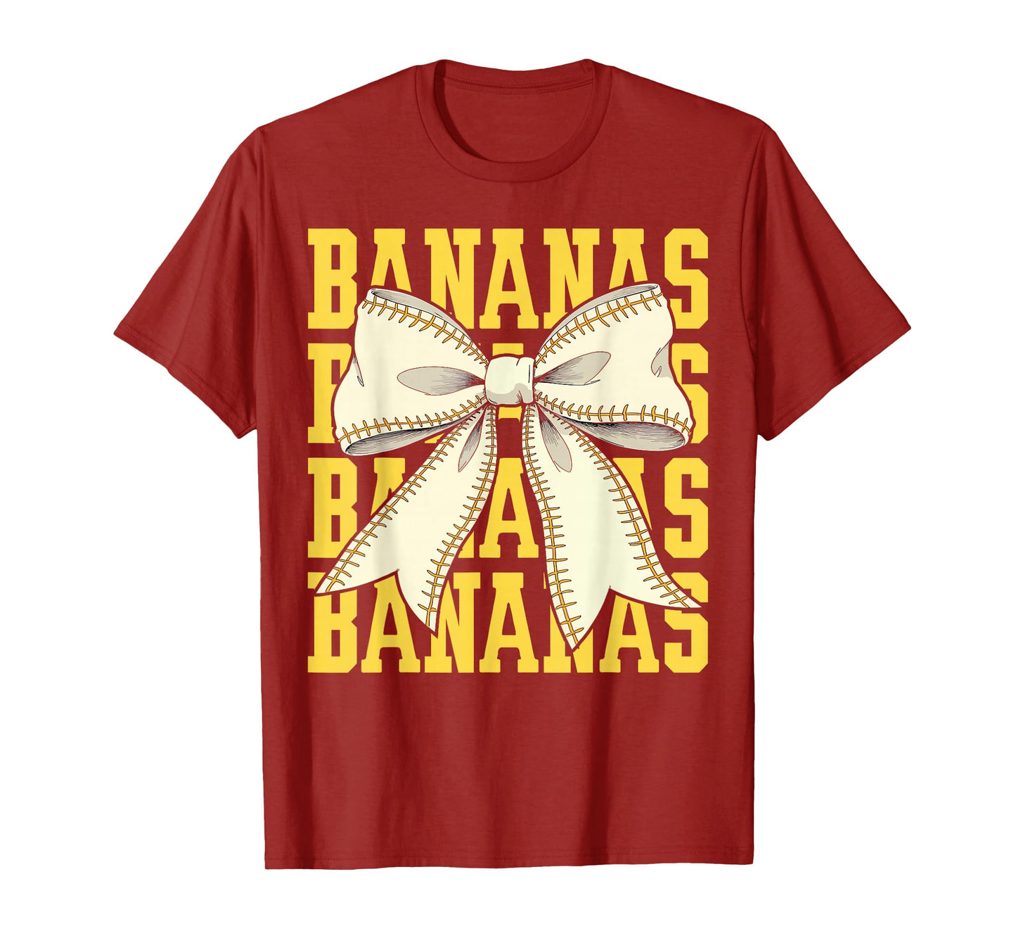 Retro Bananas Last Name Coquette Bow Men Women Kids T-Shirt
