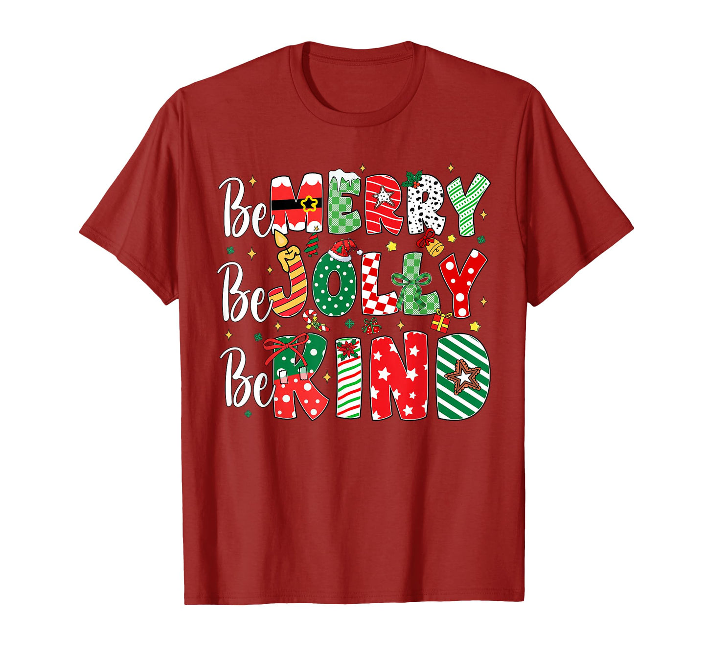 Be Merry Be Jolly Be Kind Merry Christmas Teacher Xmas PJs T-Shirt