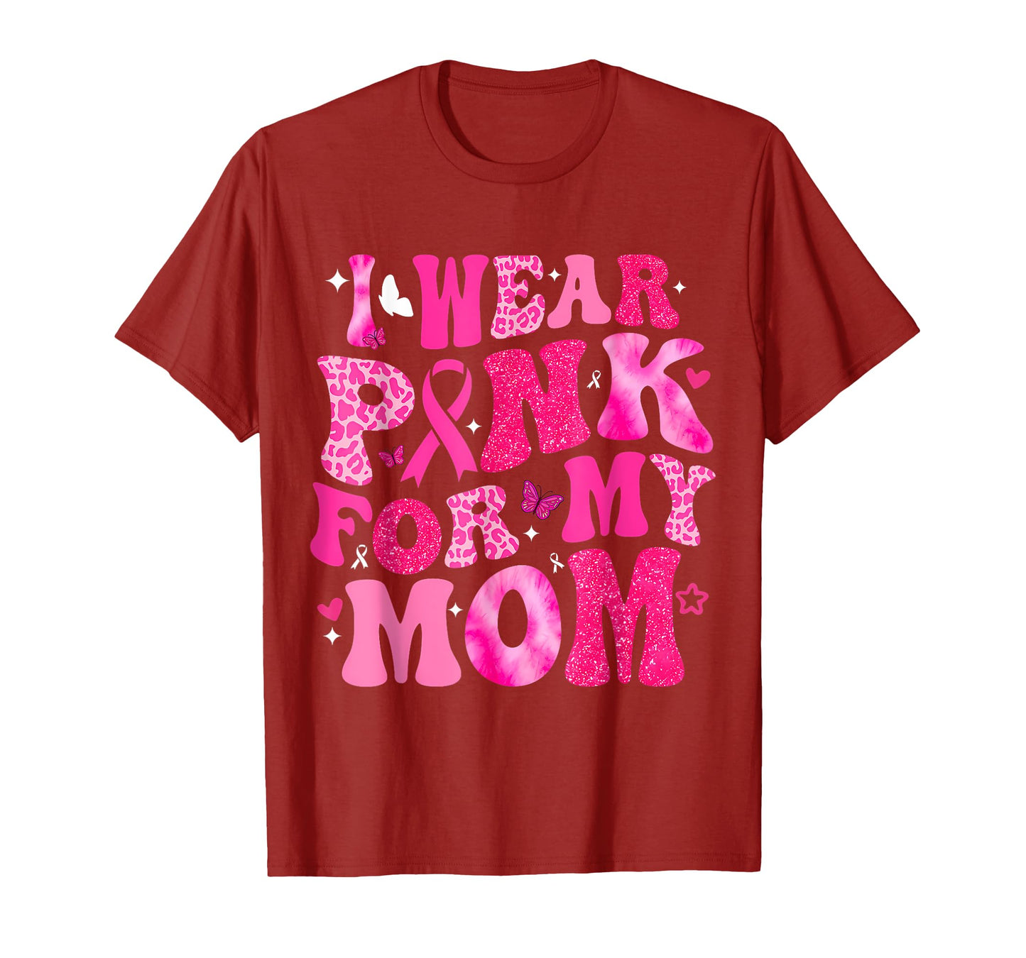 I Wear Pink For My Mom Breast Cancer Support Squad Kid Women T-Shirt