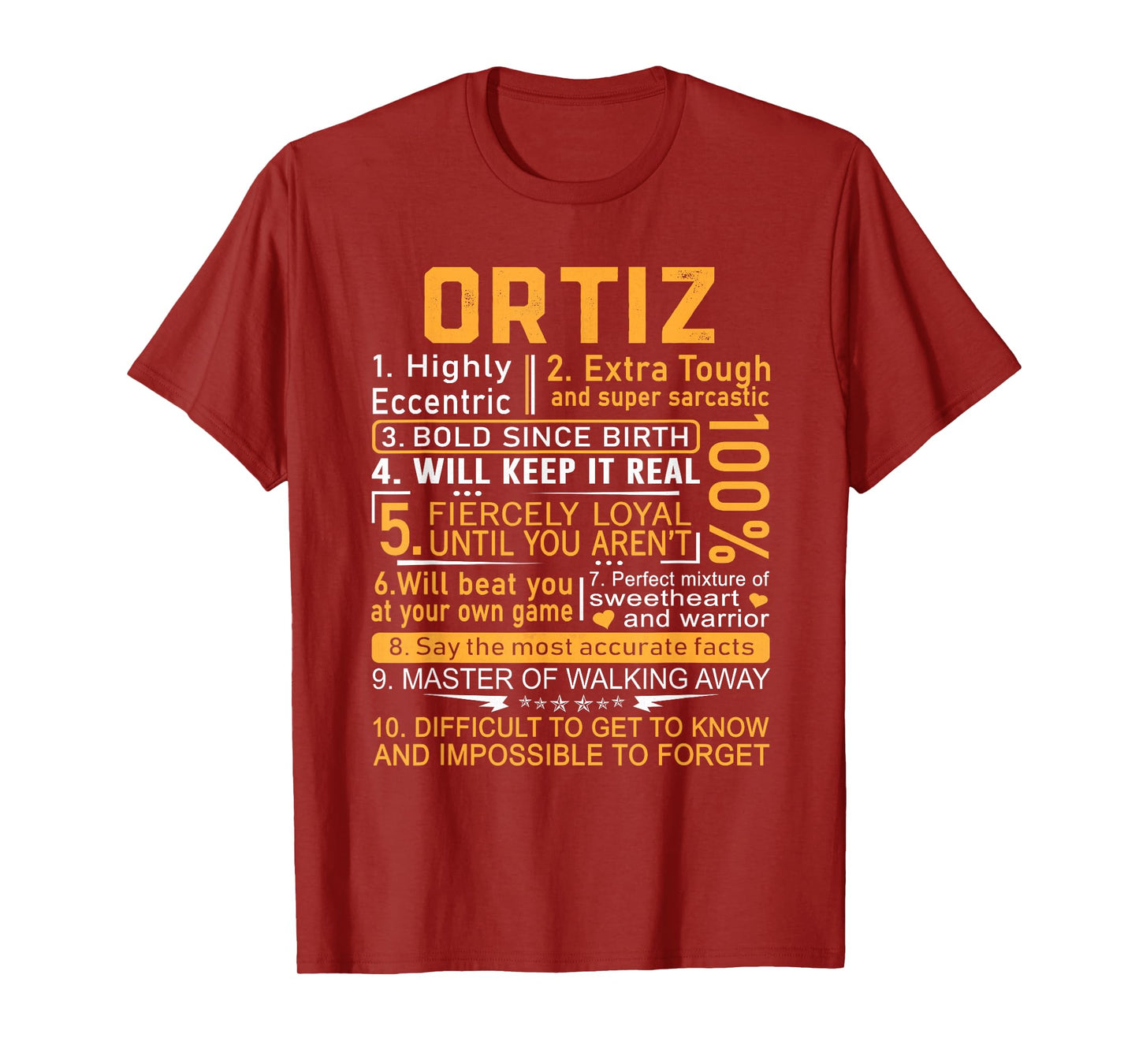 Ortiz Name Shirt Personalized Ortiz Last Name T-Shirt