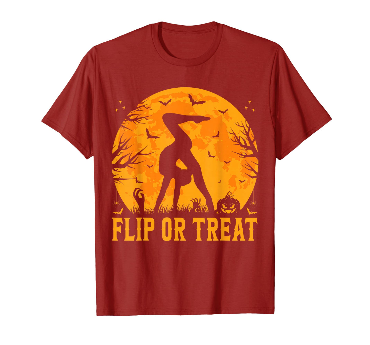 Gymnastics Halloween Flip or Treat Halloween Gymnastics T-Shirt