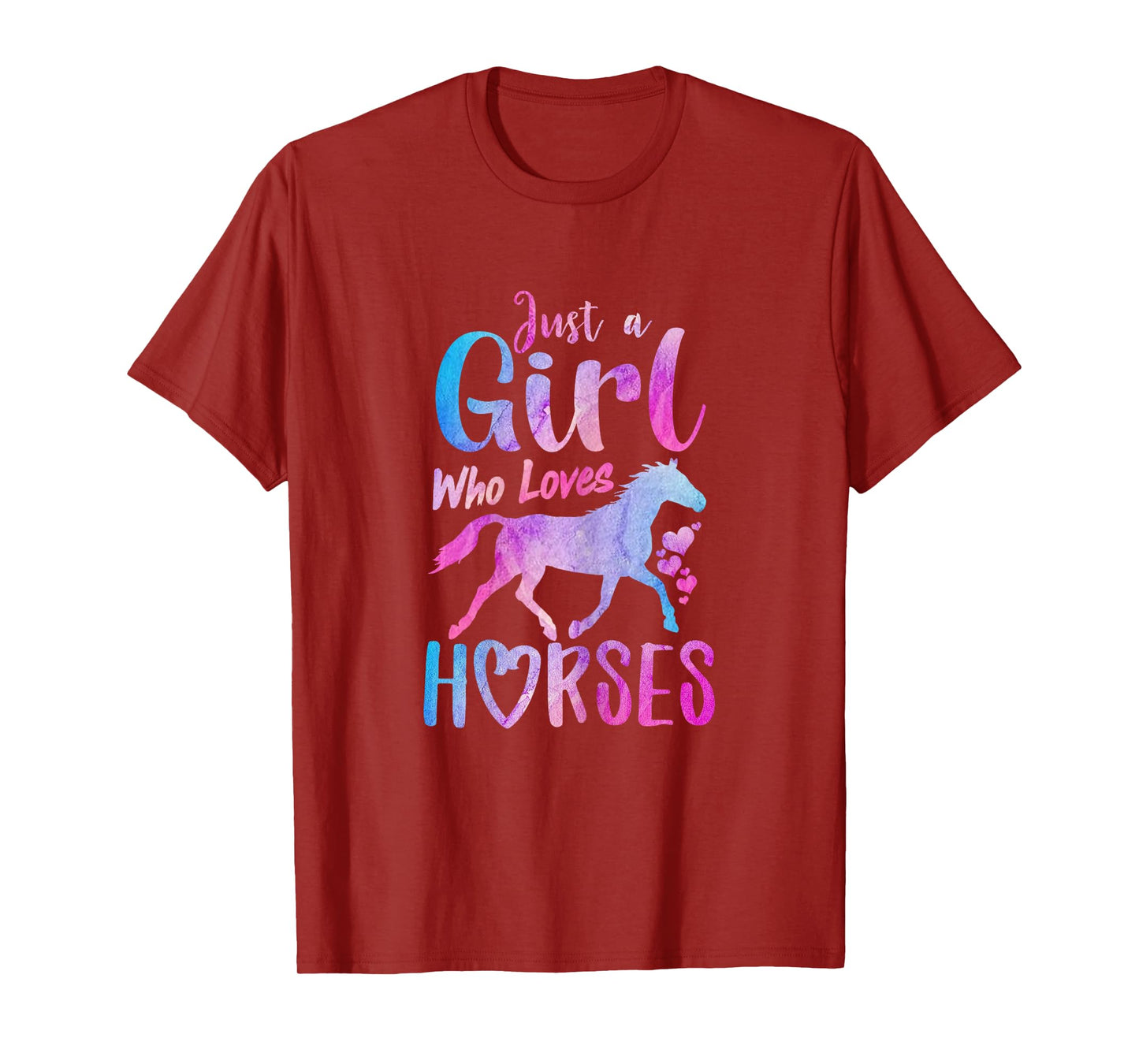 Just A Girl Who Loves Horses Riding Cute Horse Girls Women T-Shirt