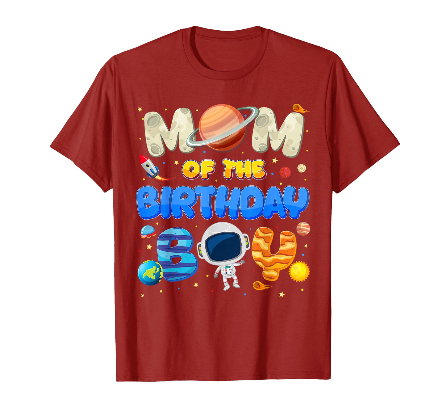 Mom Of The Birthday Boy Two The Moon Space Family Matching T-Shirt