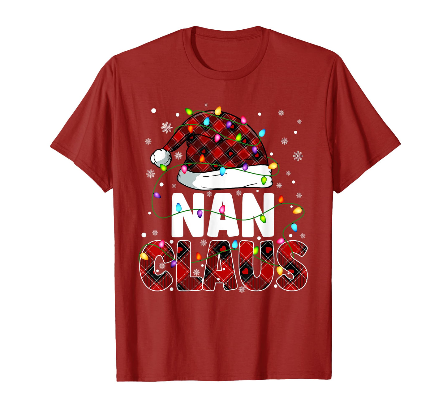 Nan Claus Merry Christmas Santa Hat Family Matching T-Shirt