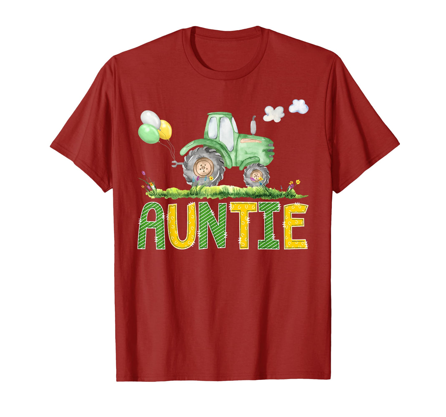 Funny Auntie Birthday Boy Tractor Farm Truck Matching T-Shirt