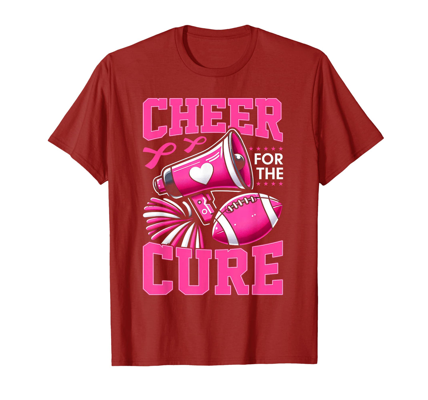 Cheer For The Cure Breast Cancer Awareness Cheerleader Funny T-Shirt