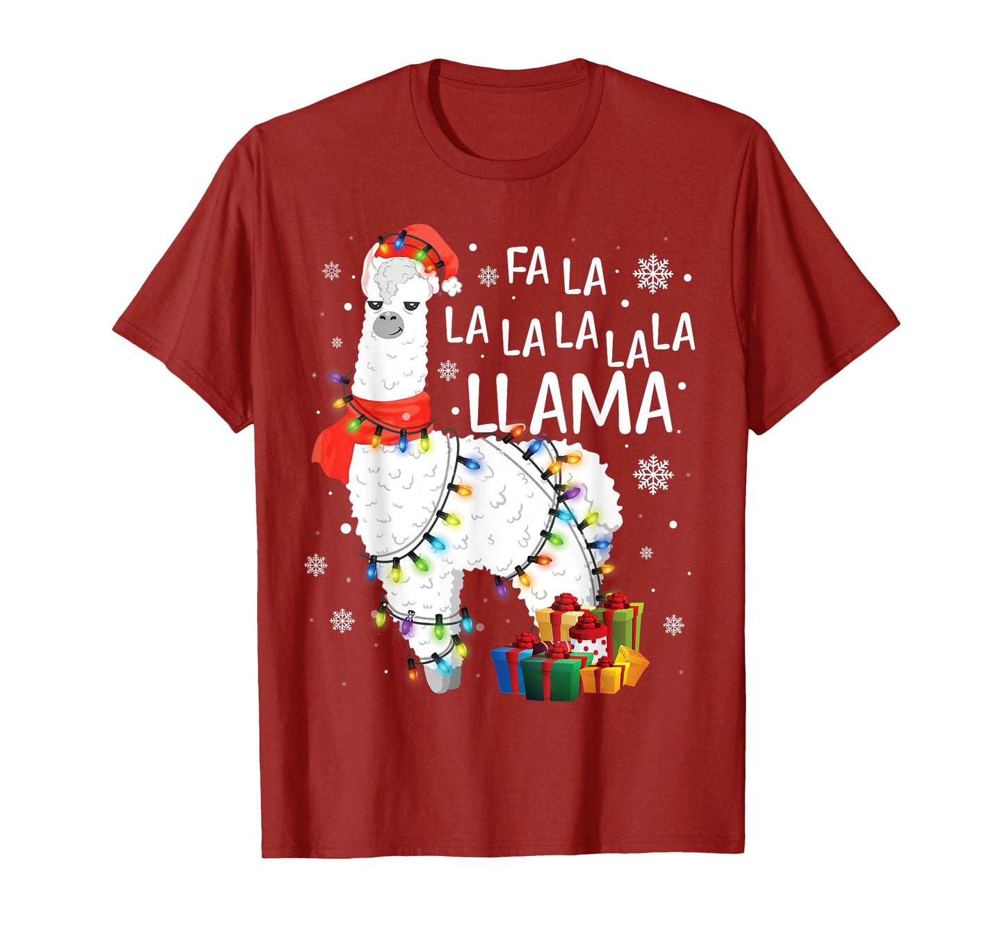 Fa La La Llama Christmas Funny Lllama Lover Xmas Pajamas T-Shirt