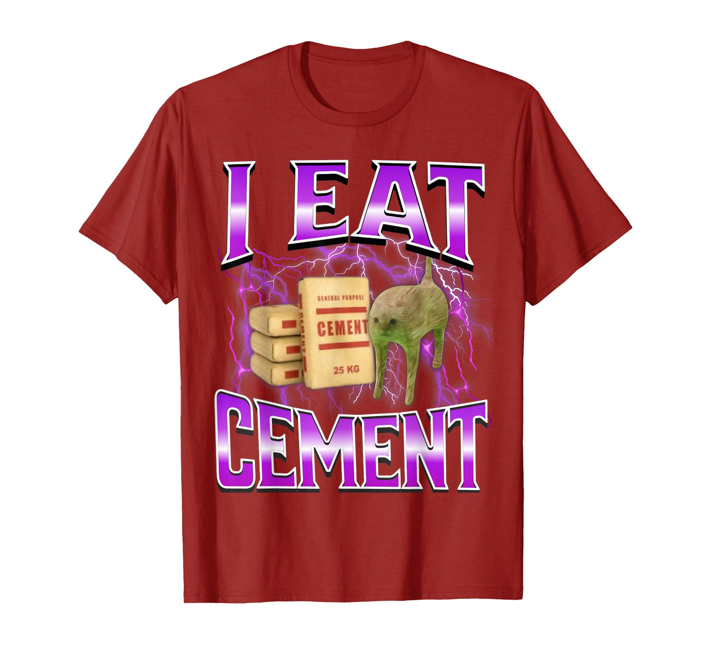 I Eat Cement Funny Cat Meme Internet Memes Funny Memes Gen-Z T-Shirt