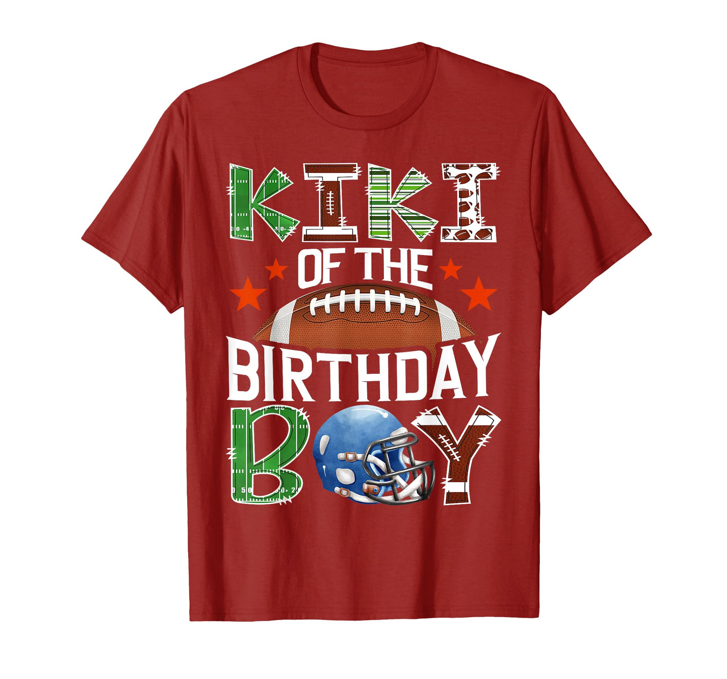 Kiki Of The Birthday Boy Football 1St Year Down Birthday T-Shirt