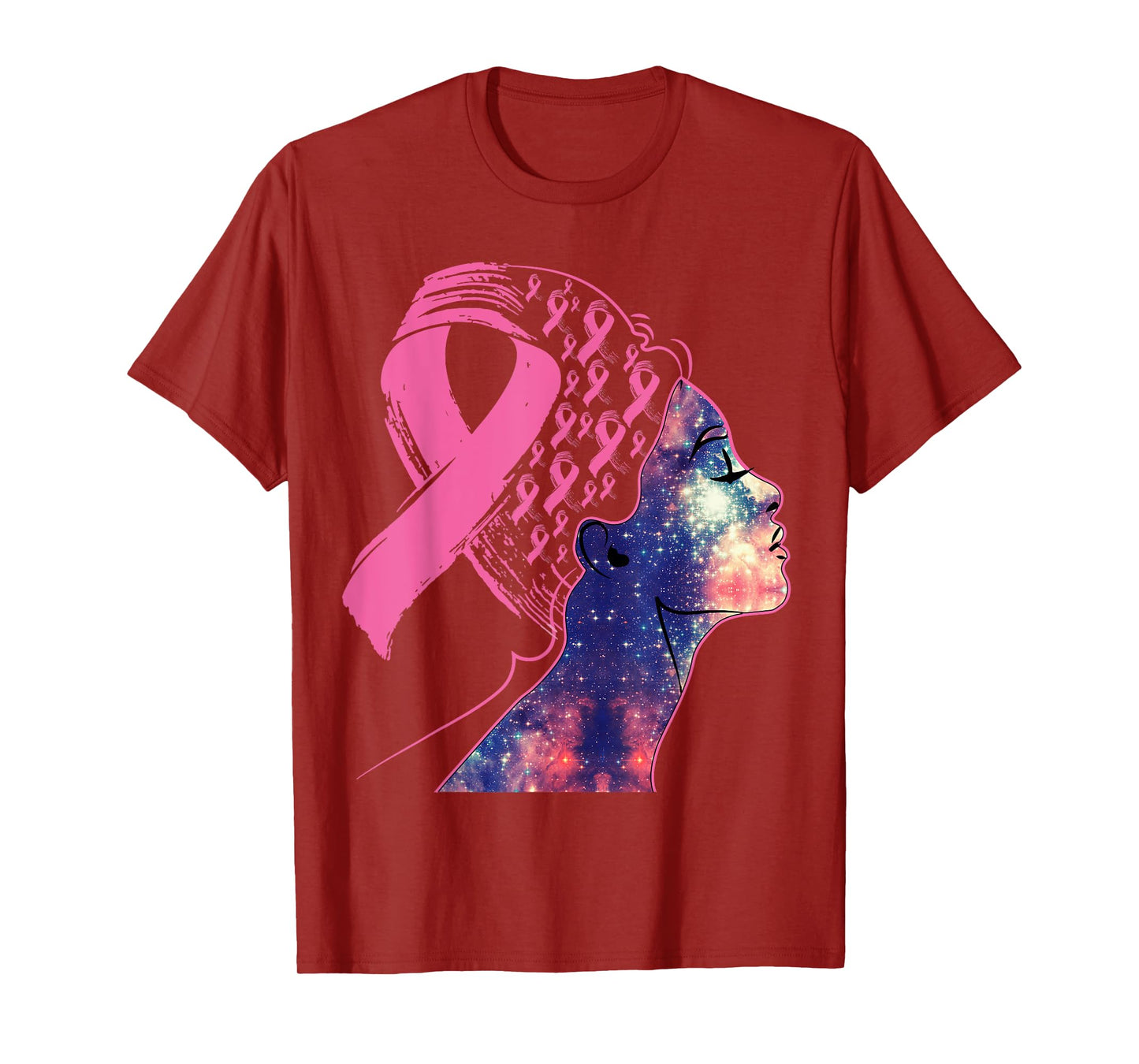 Black Women Queen Stronger Than Breast Cancer Pink Ribbon T-Shirt