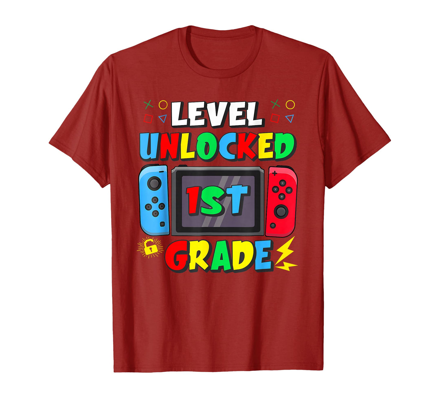 First Day Of 1st Grade Level Unlocked Game Back To School T-Shirt